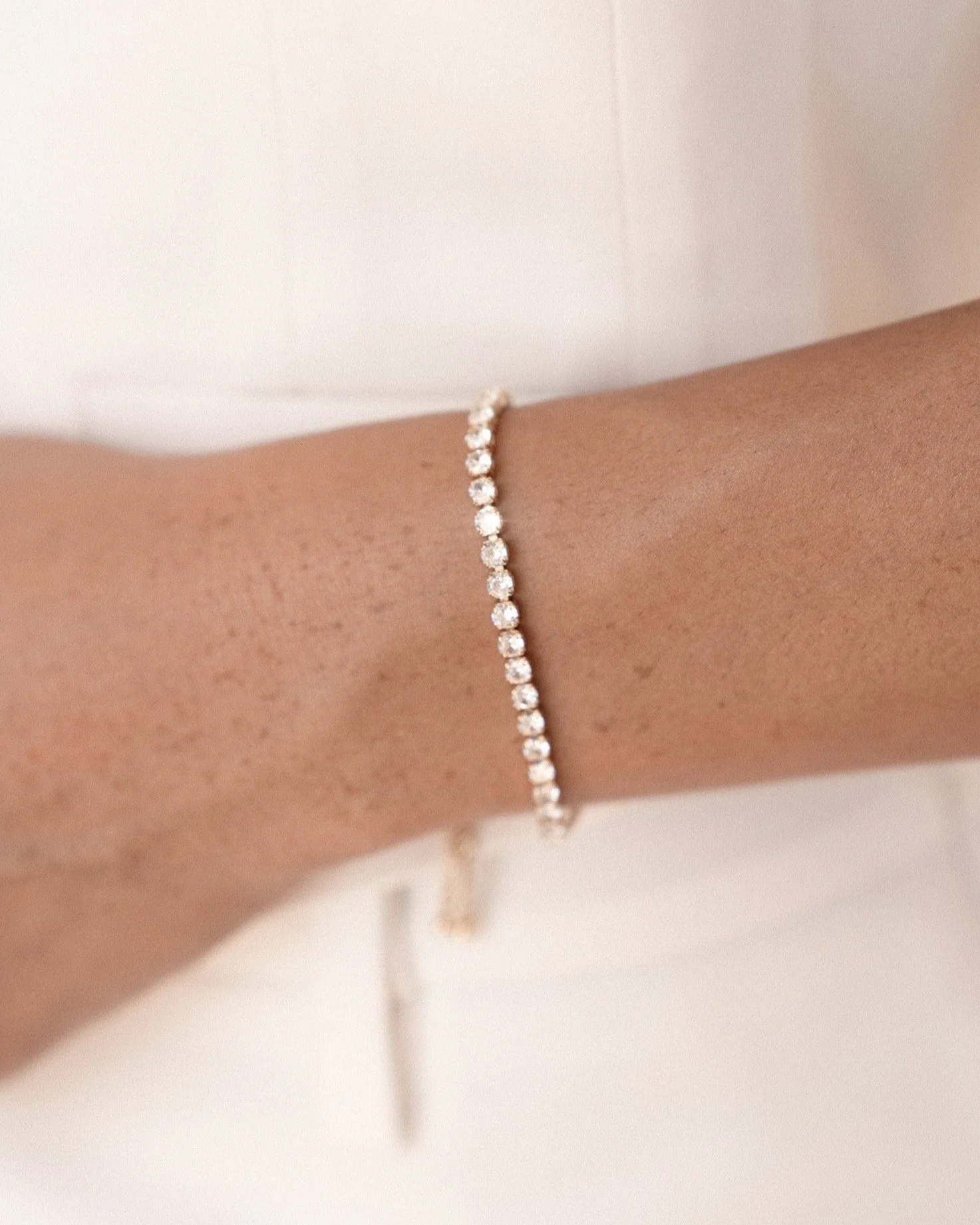 Adjustable Dainty Crystal Bracelet - Image 2