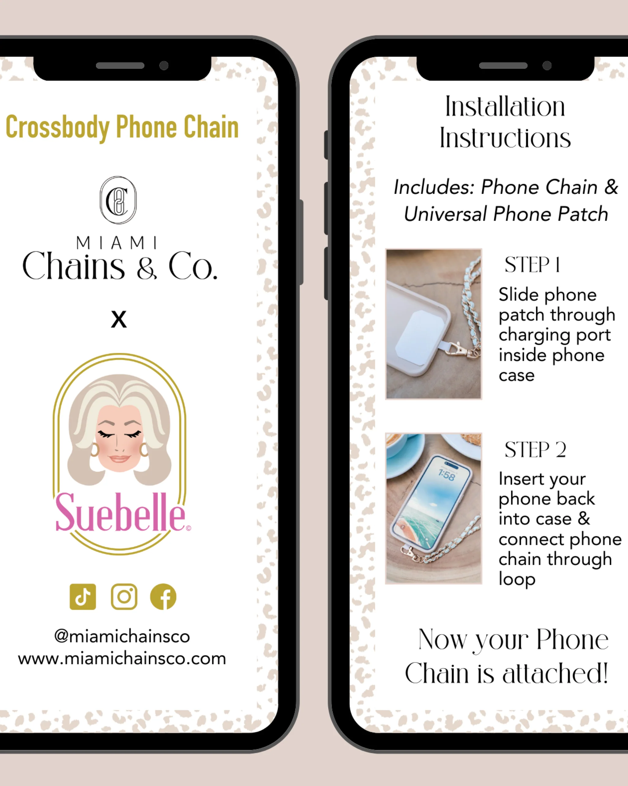 Black Tie Palms Crossbody Phone Chain - Image 5