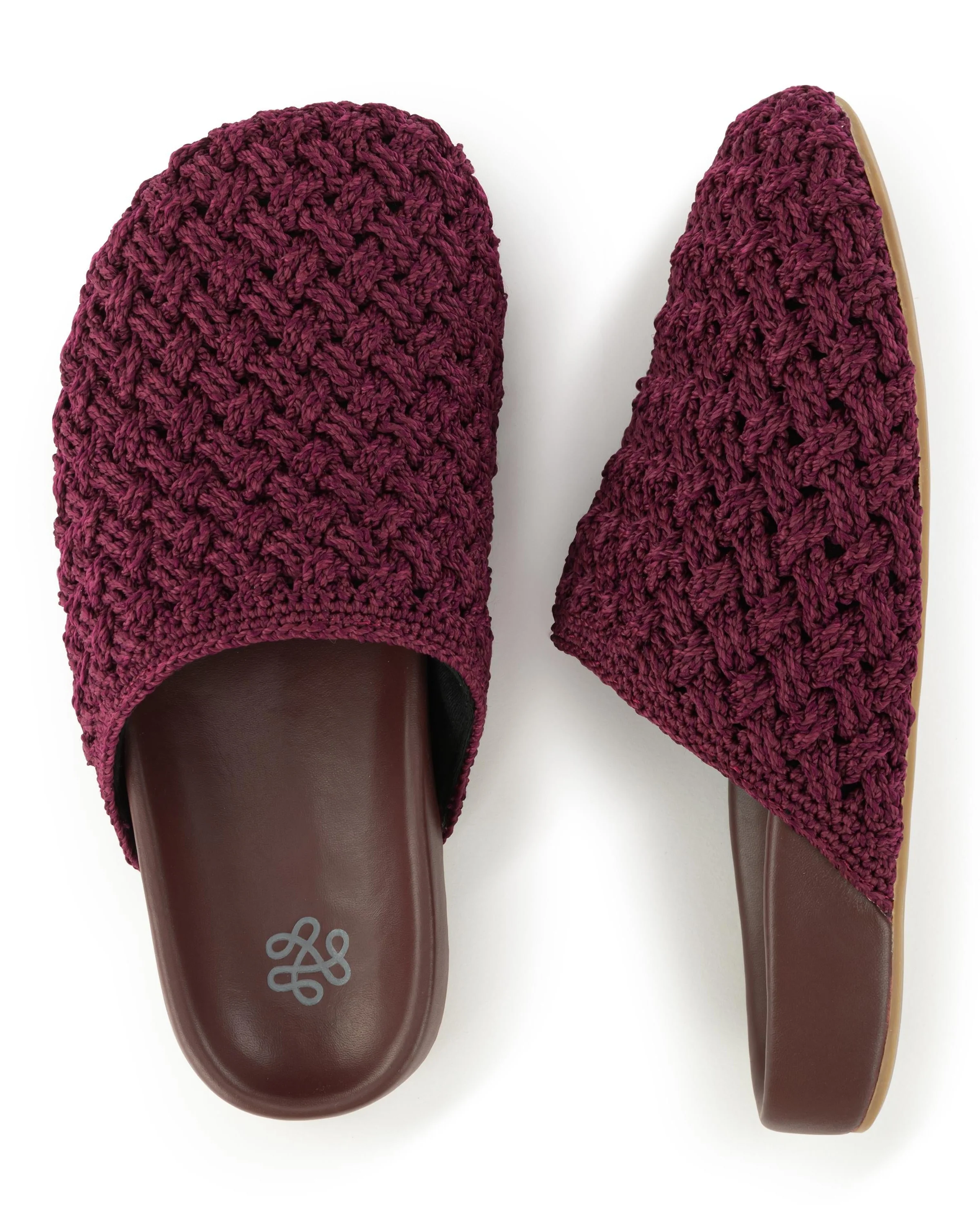 Bolinas Clog - Hand Crochet - Black Cherry Cozy Weave - Image 4