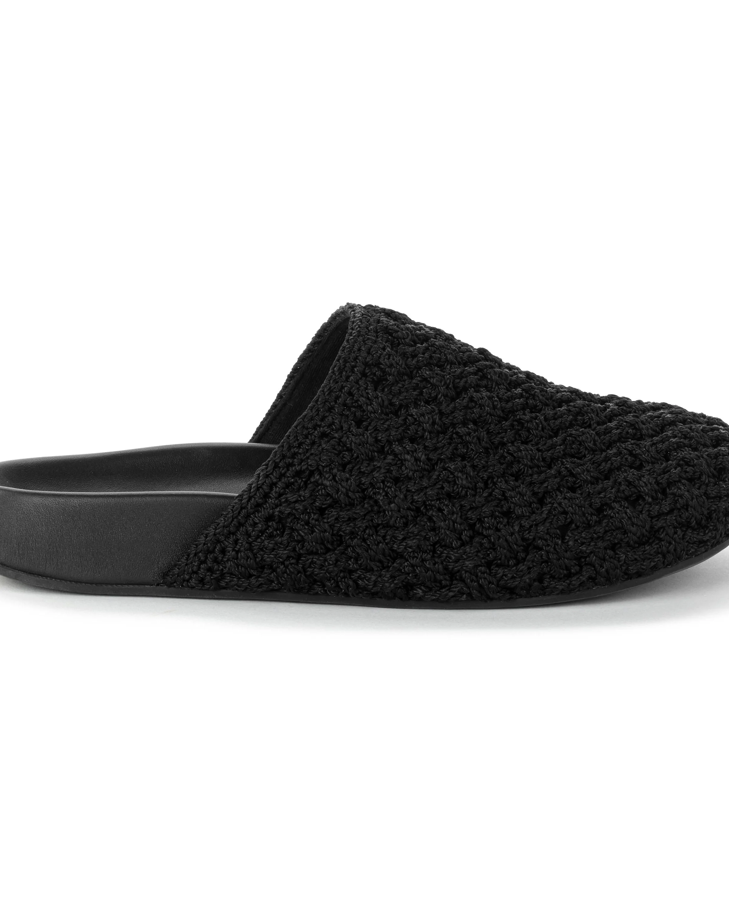 Bolinas Clog - Hand Crochet - Black Cozy Weave - Image 3