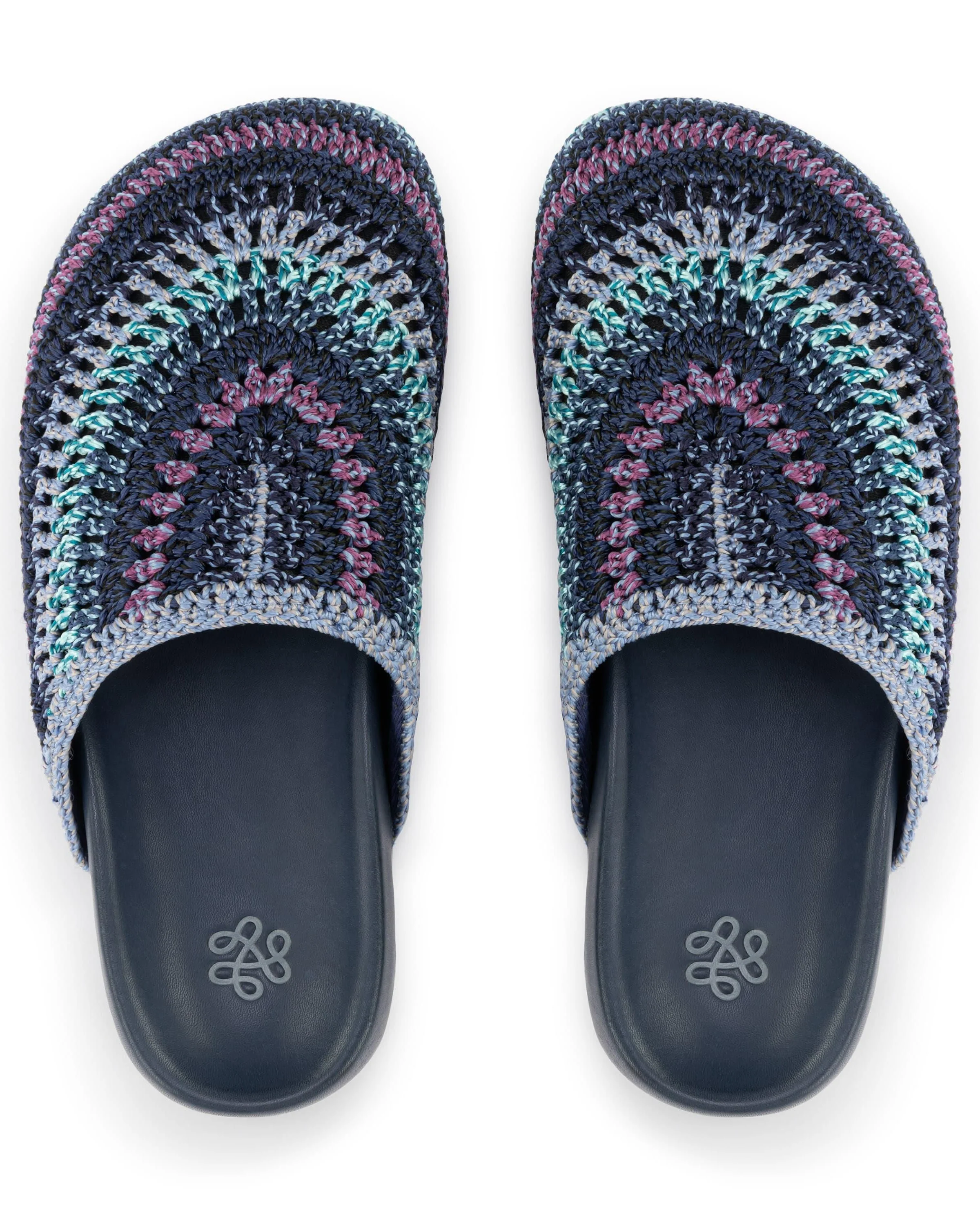 Bolinas Clog - Hand Crochet - Lapis Stripe