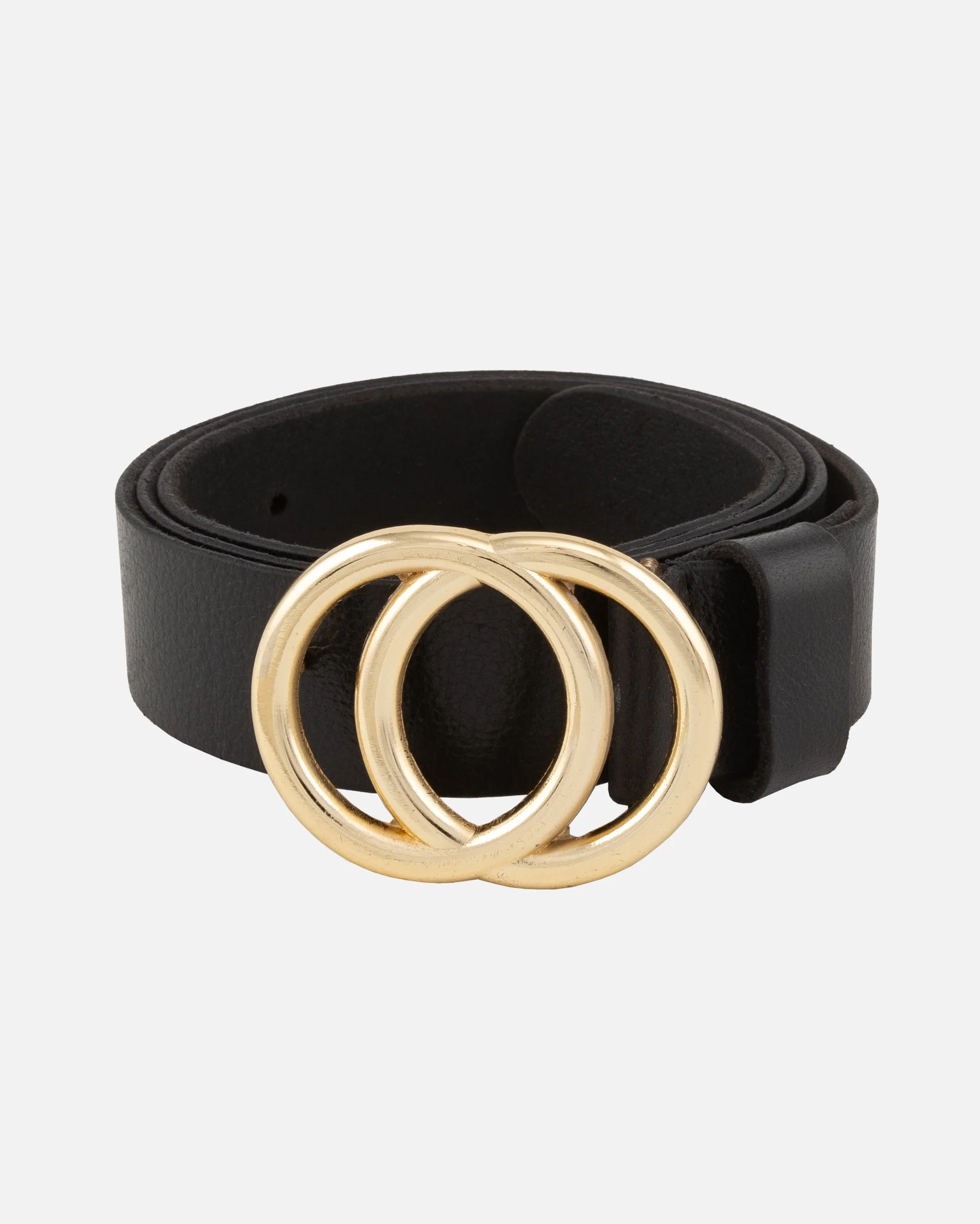 Caia | Double Ring Leather Belt with Gold Buckle - Image 5
