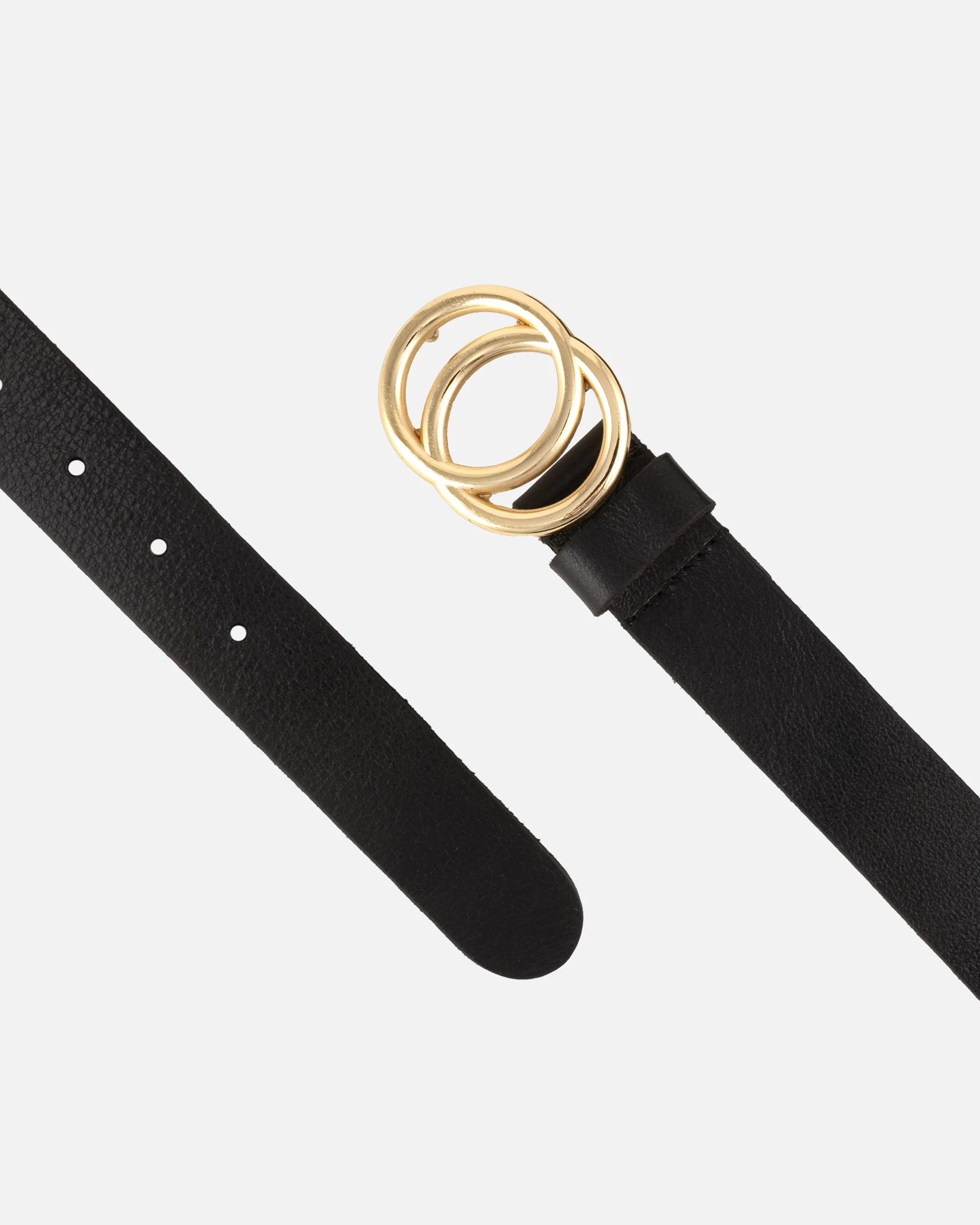 Caia | Double Ring Leather Belt with Gold Buckle - Image 6