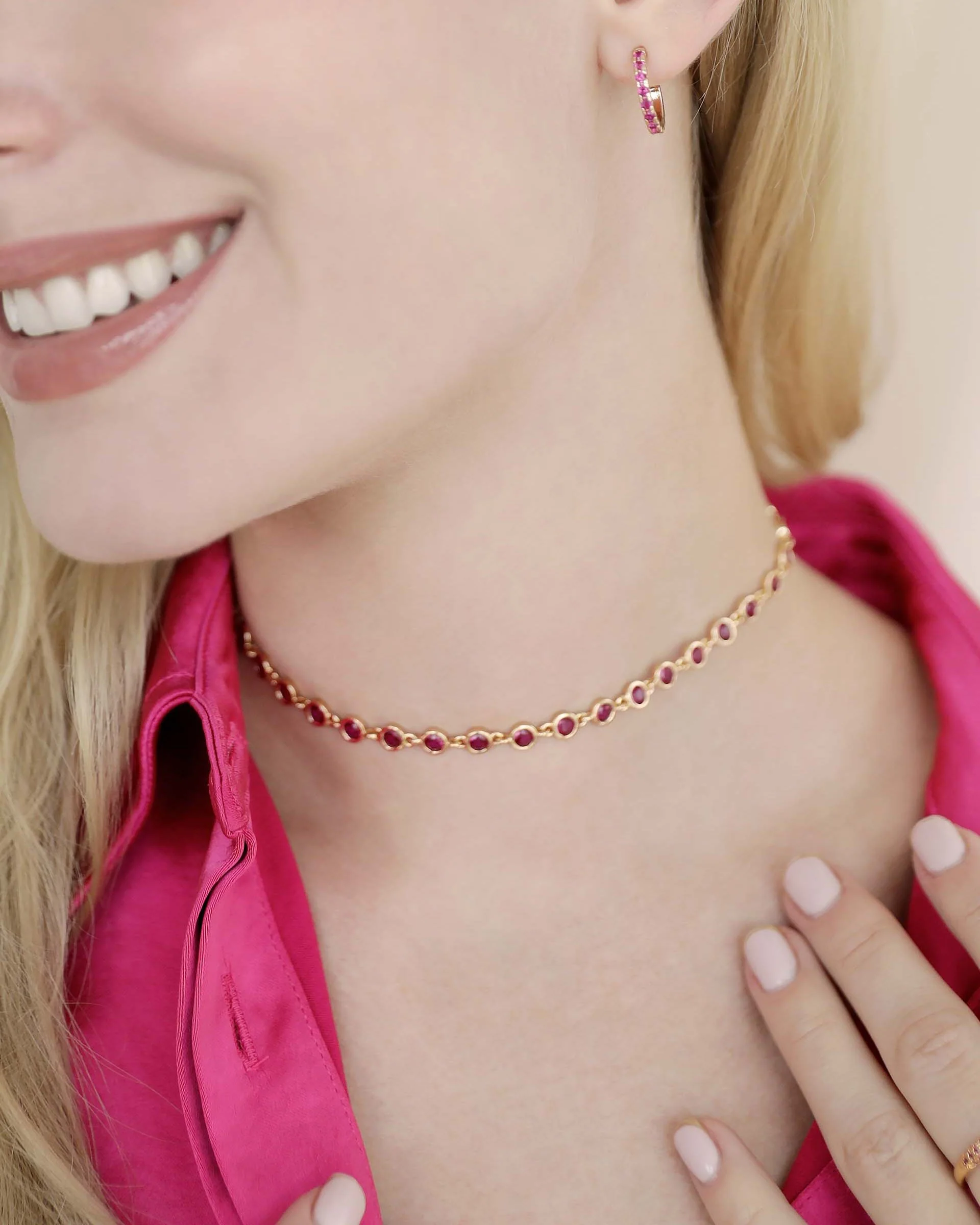 Crystal Disc and Link Necklace - Image 12