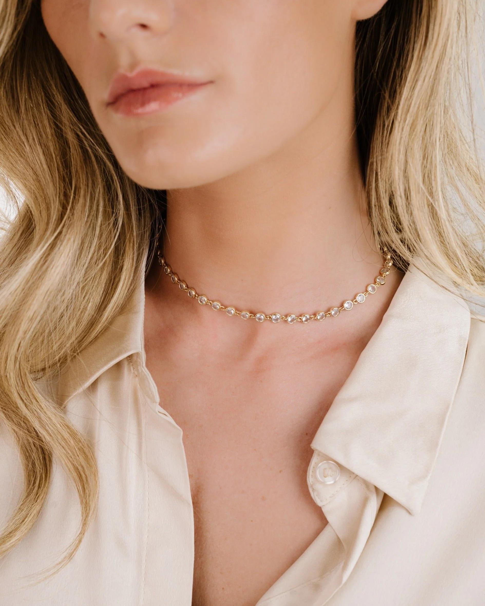Crystal Disc and Link Necklace - Image 5