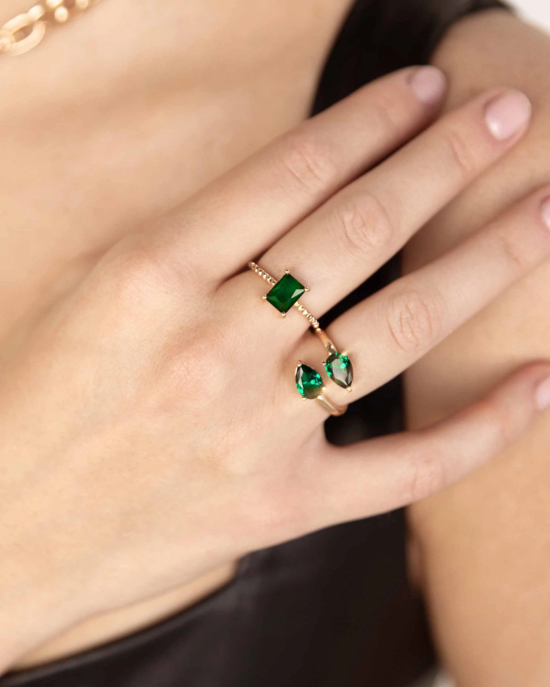 Crystal Teardrop Wrap Ring - Image 9