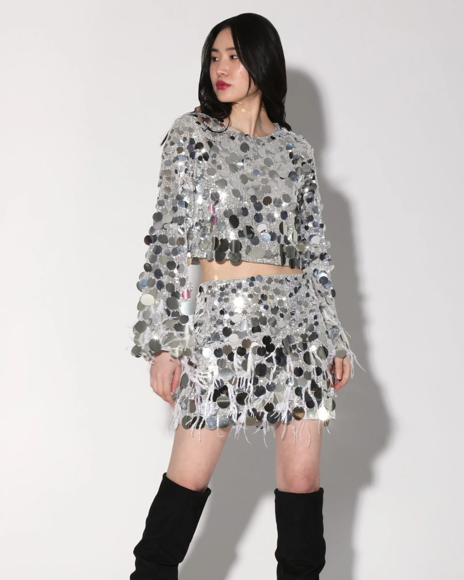 Darcy Skirt, Silver Starlet Sequin - Image 2