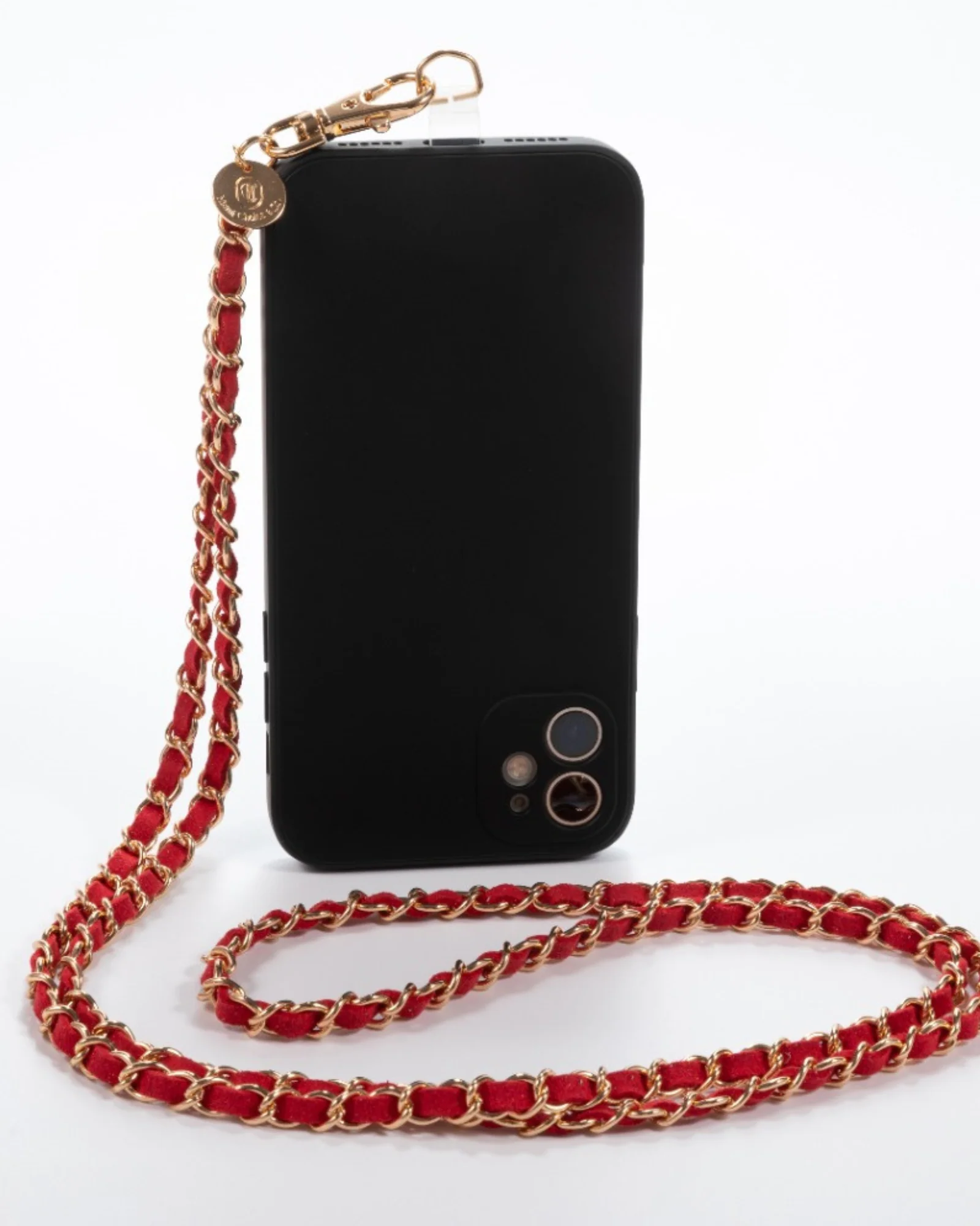 Dark Cherry Red Crossbody Phone Chain