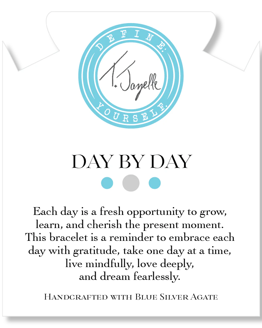 Day by Day Collection- Blue Silver Agate Gemstone Bracelet - Image 2