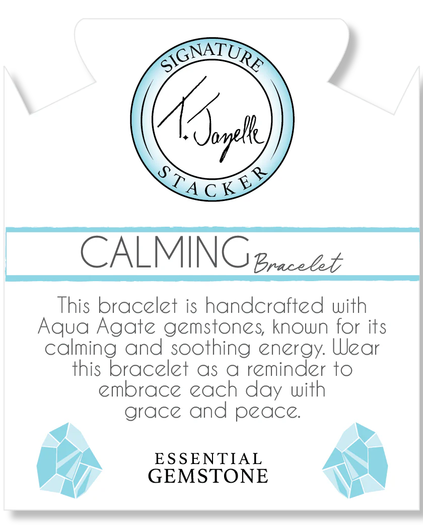 Defining Bracelet- Calming Bracelet with Aqua Agate Gemstones - Image 2