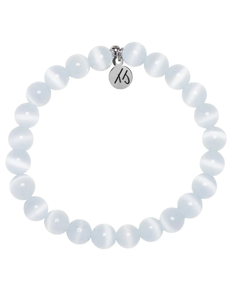 Defining Bracelet- Clarity Bracelet with White Cats Eye Gemstones