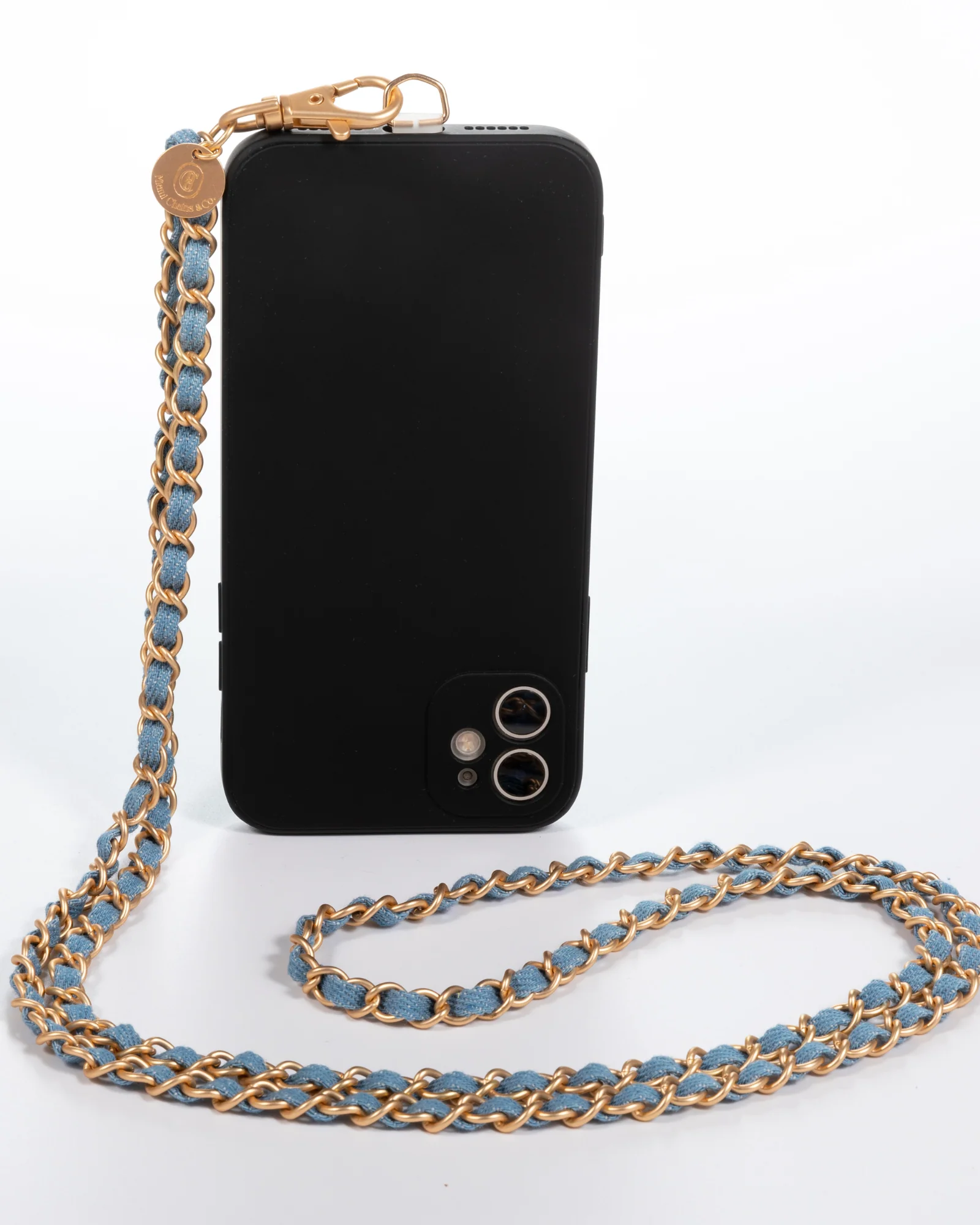 Denim Dream x Matte Gold Crossbody Phone Chain