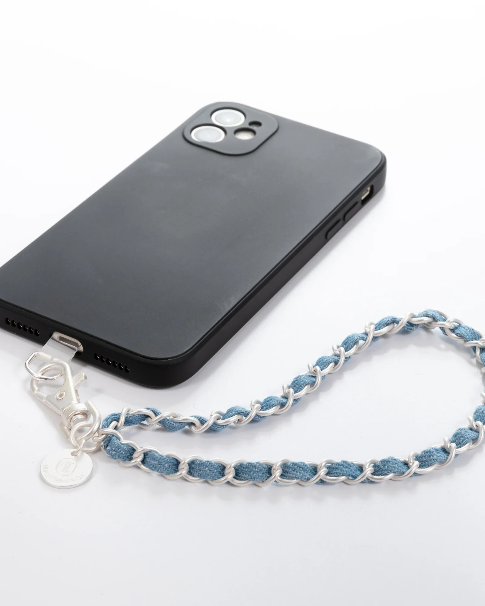Denim Dream x Matte Silver Phone Wrislet