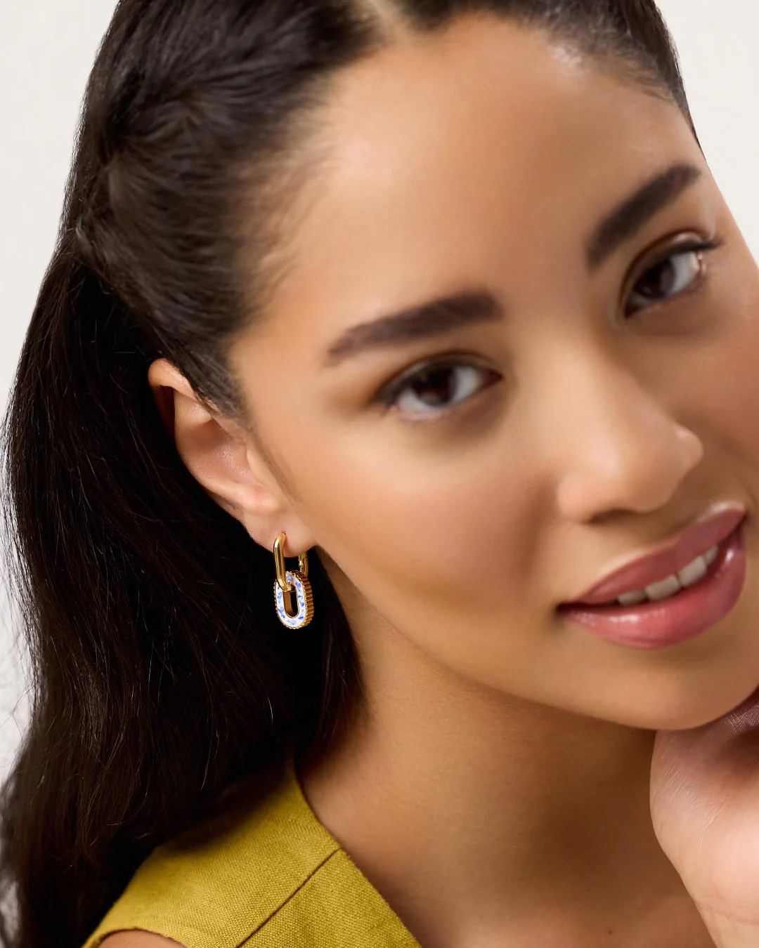 Double Hoop Earrings - Ash Double Marble Blue - Image 6