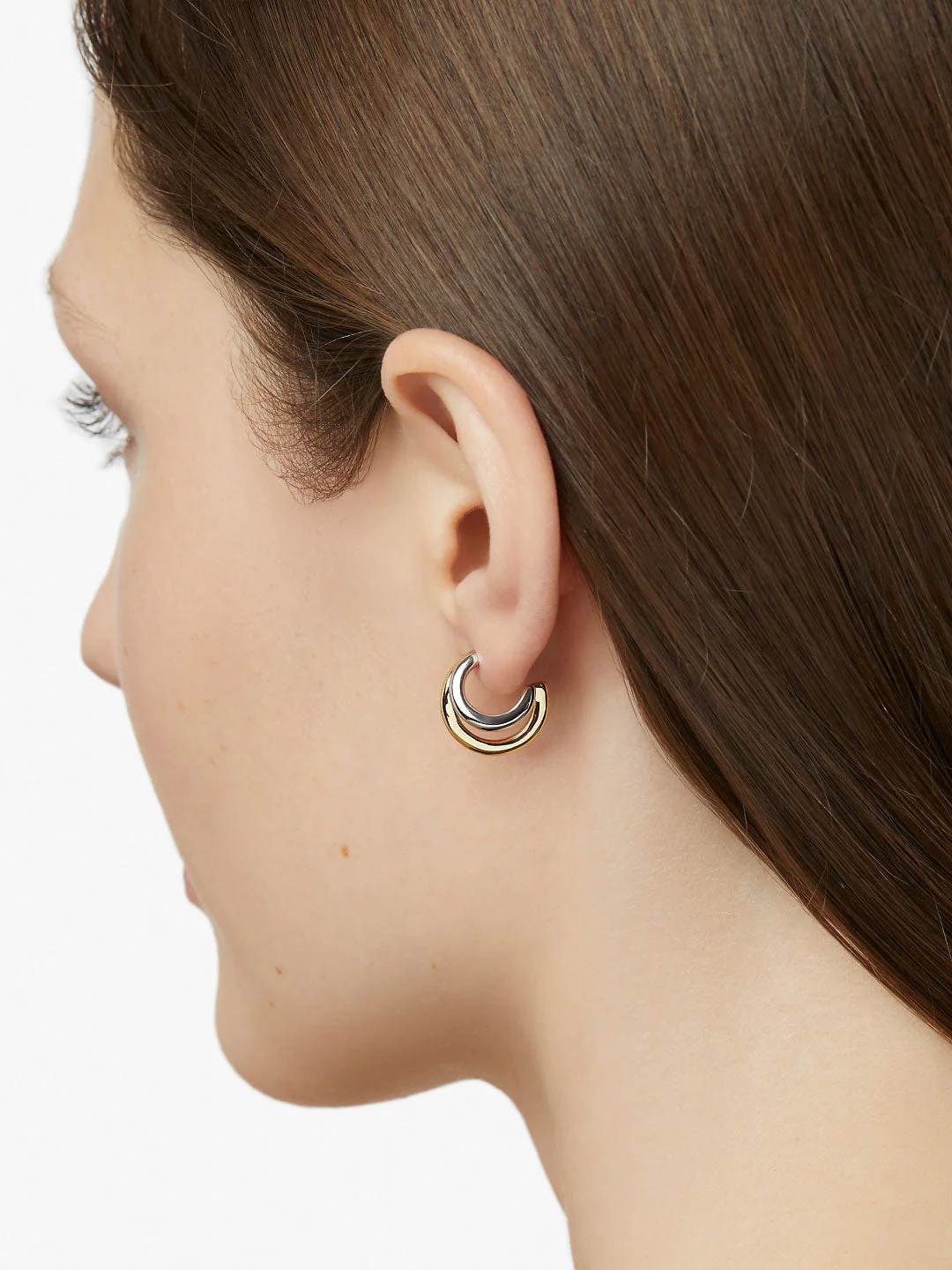 Double Hoop Earrings - Scarlett Two Tone - Image 3