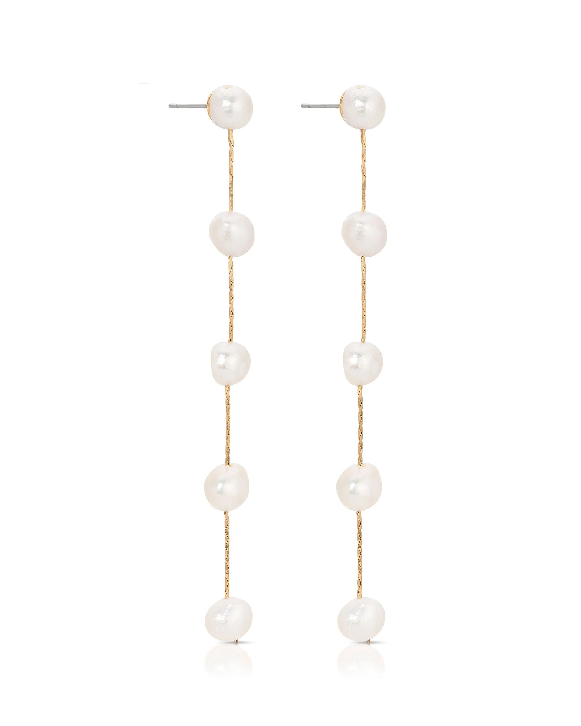 Dripping Pearl Delicate Drop Earrings - Image 3