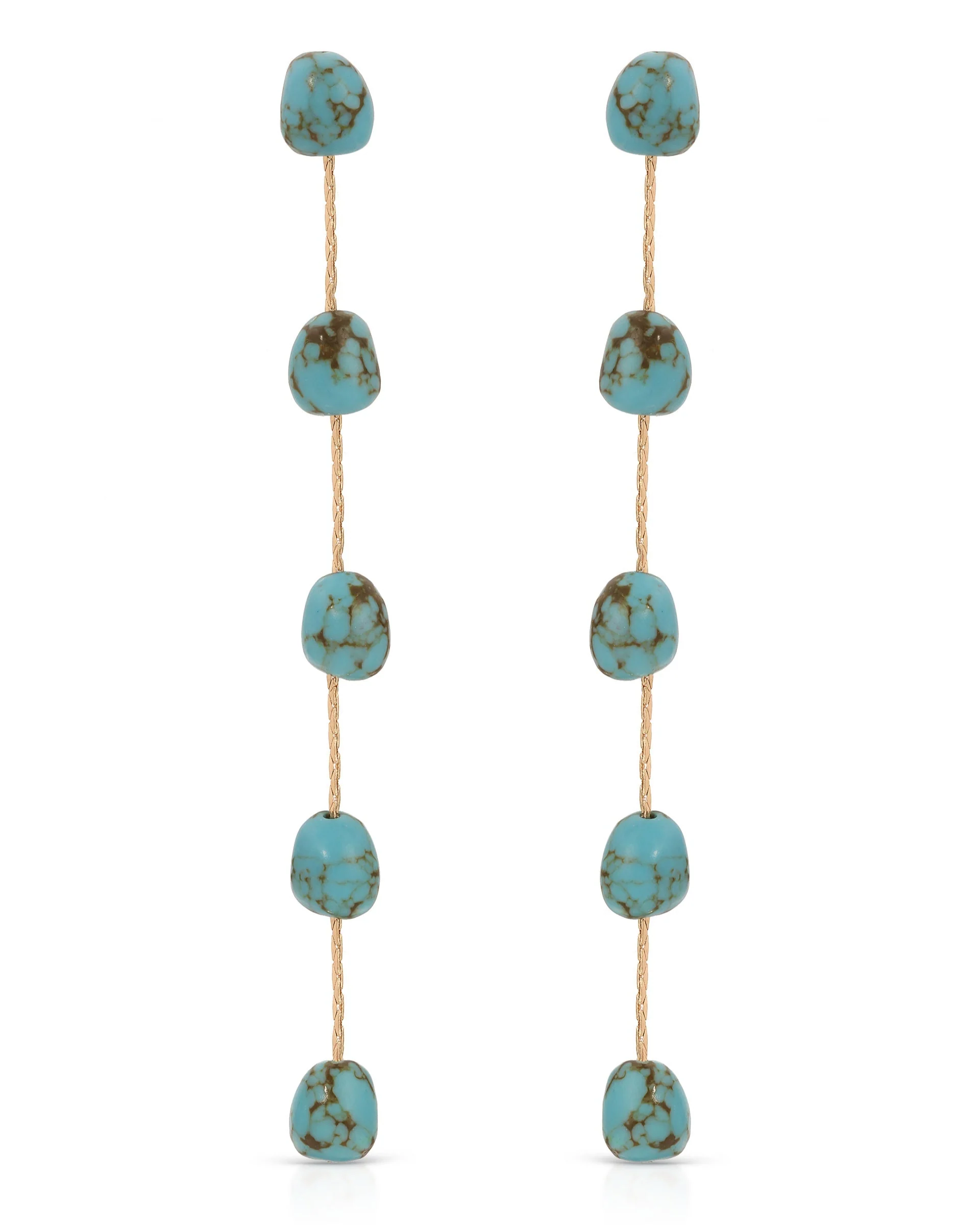 Dripping Turquoise Delicate Drop Earrings