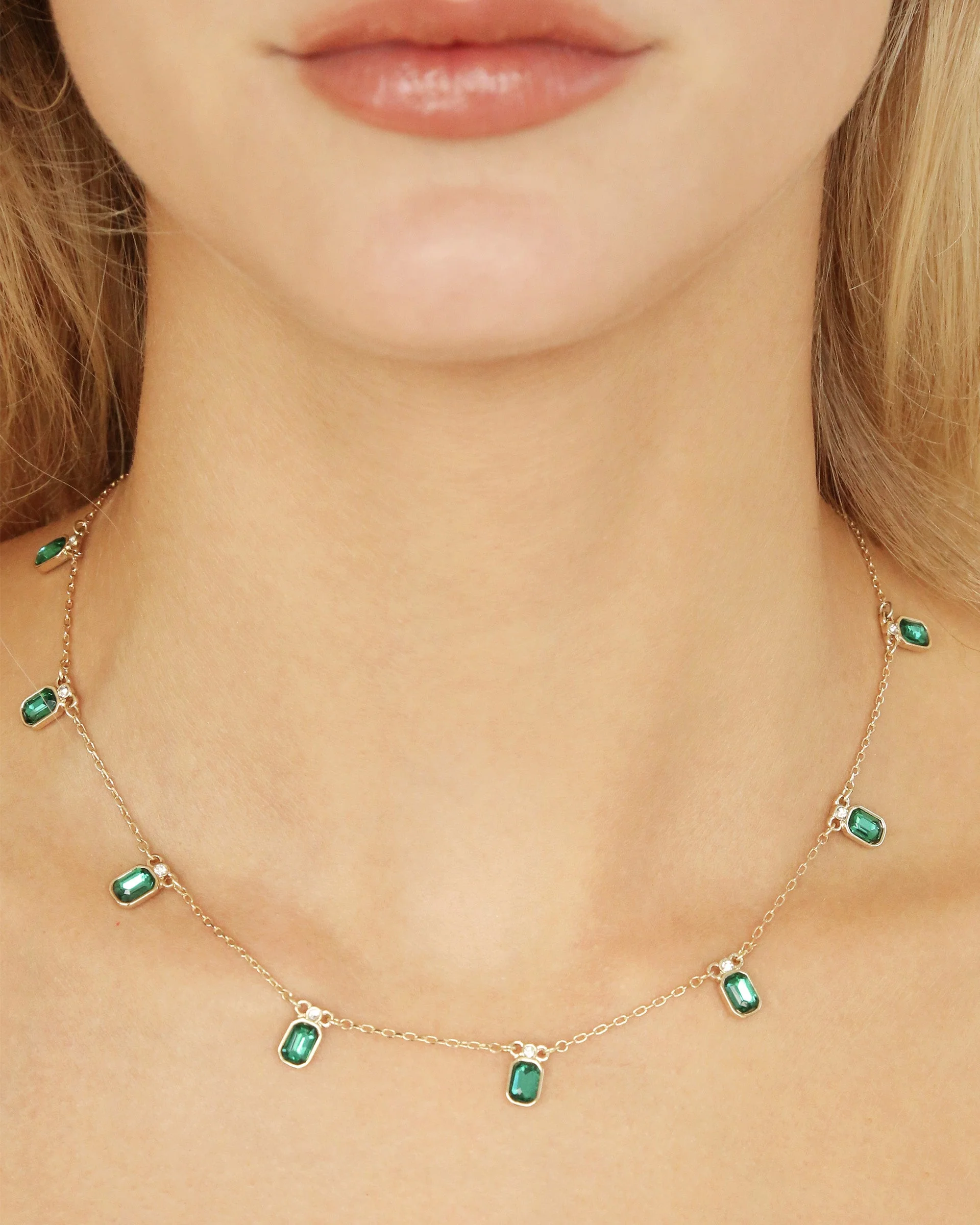 Emerald Deco Charm Necklace - Image 6