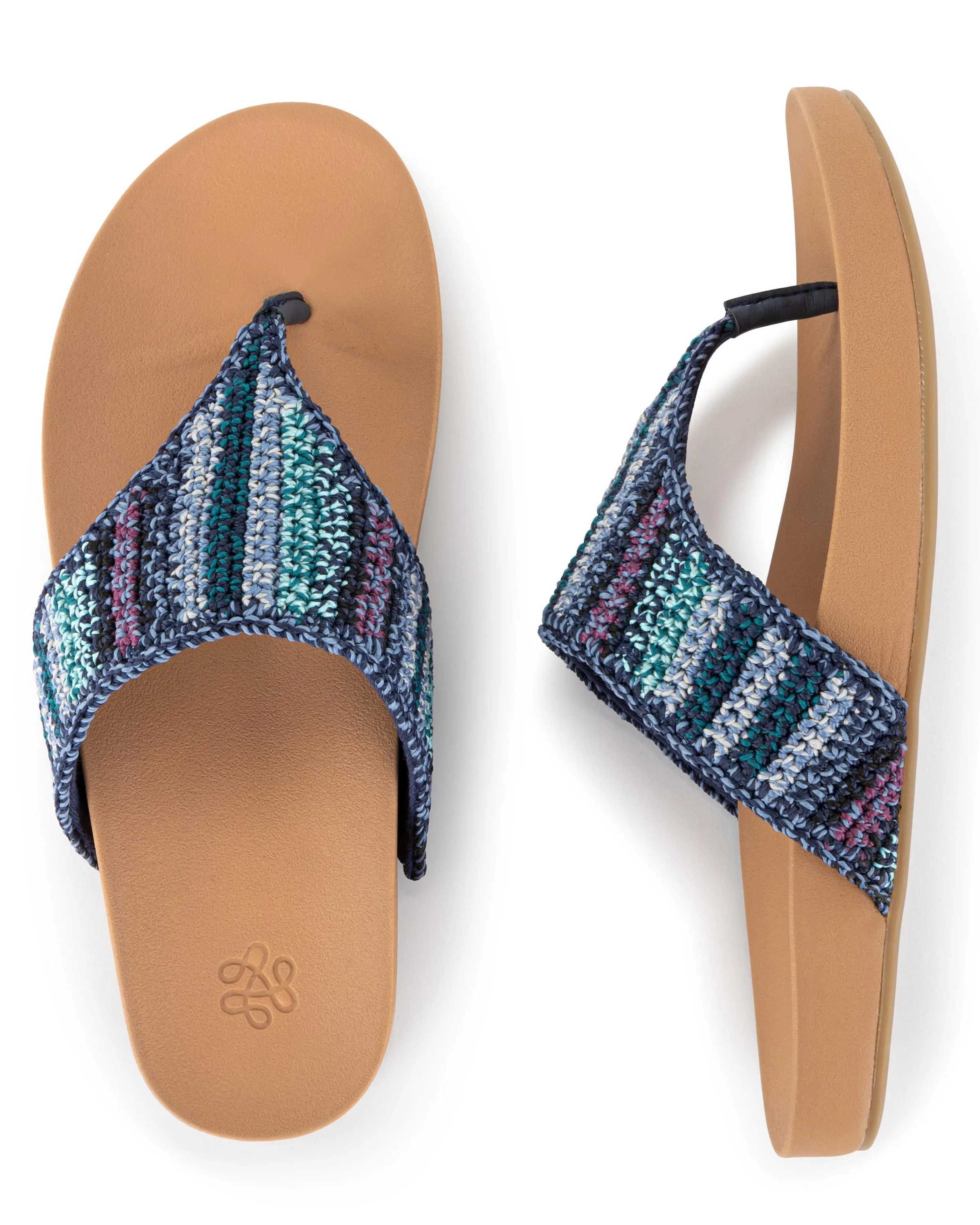 Everly Sandal - Hand Crochet - Lapis Stripe - Image 4