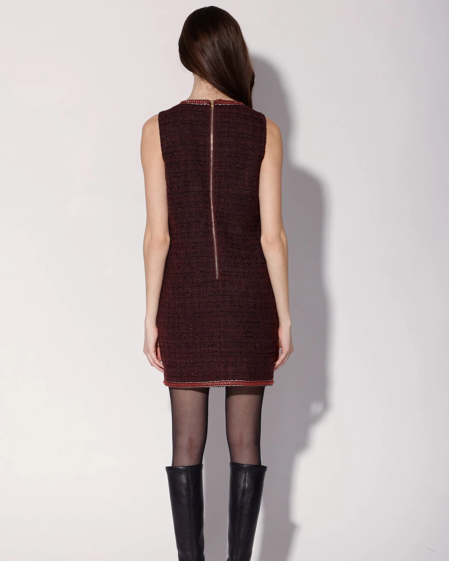 Evie Dress, Bordeaux Tweed - Image 4