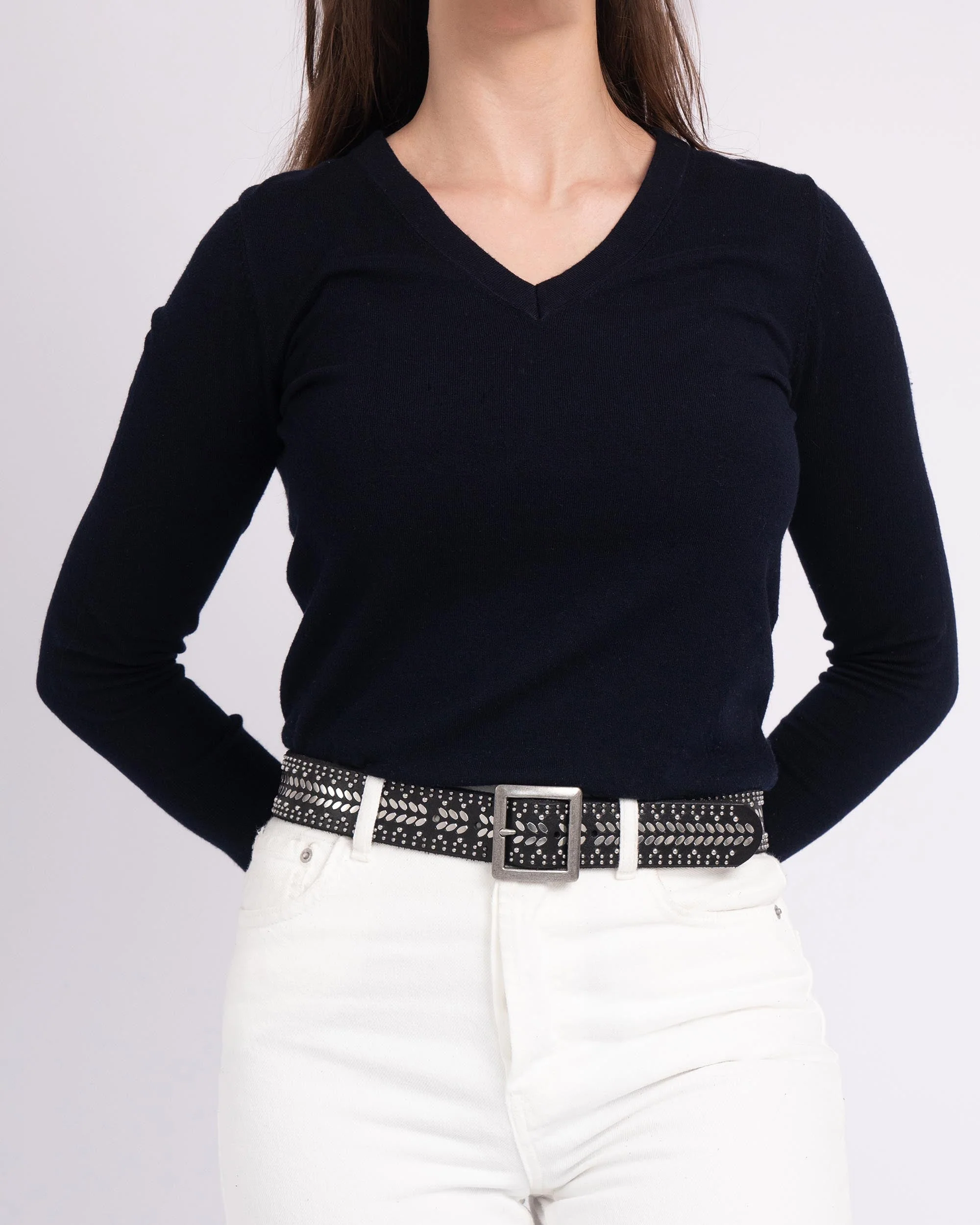 Ezra | Studded Leather Belt with Square Buckle - Image 8