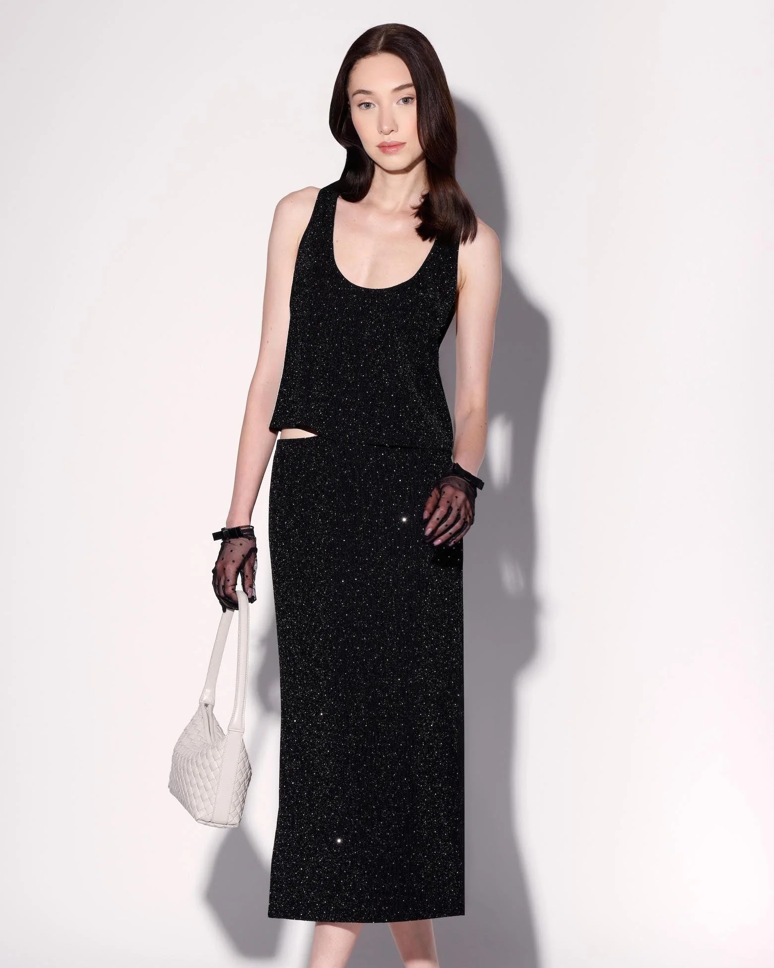 Gianna Skirt, Black and Rhinestone - Image 2