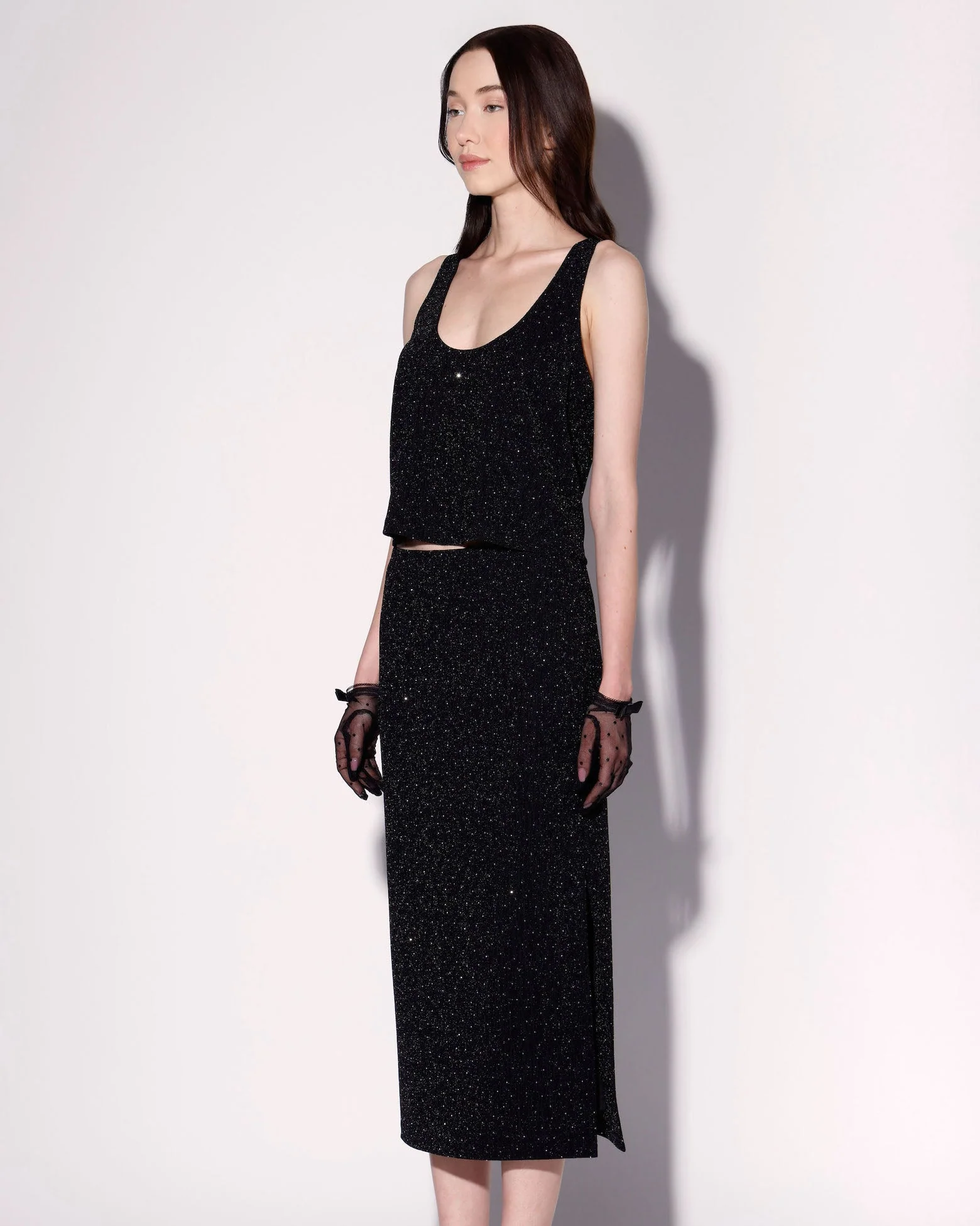 Gianna Skirt, Black and Rhinestone - Image 3