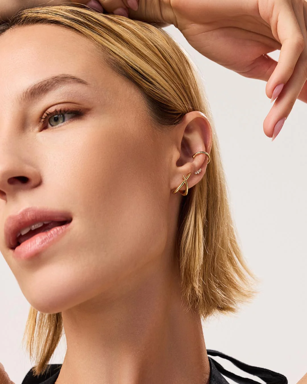 Gold Stud Earrings - Sloane - Image 2