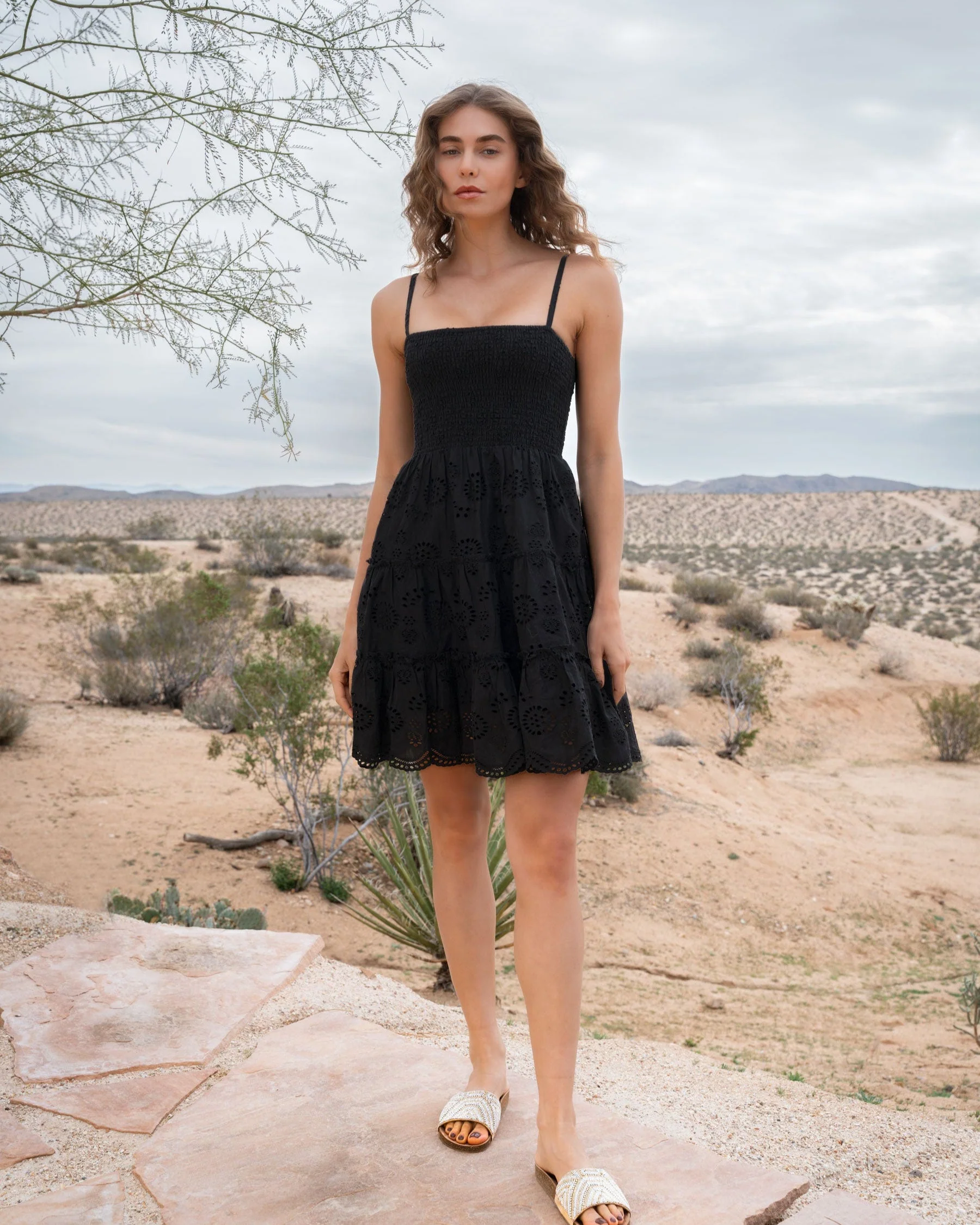 Hannah Dress In Black Eyelet - Image 4
