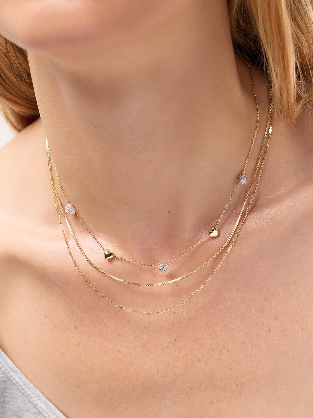 Heart Necklace - Lev Mini Pave Station Necklace - Image 2