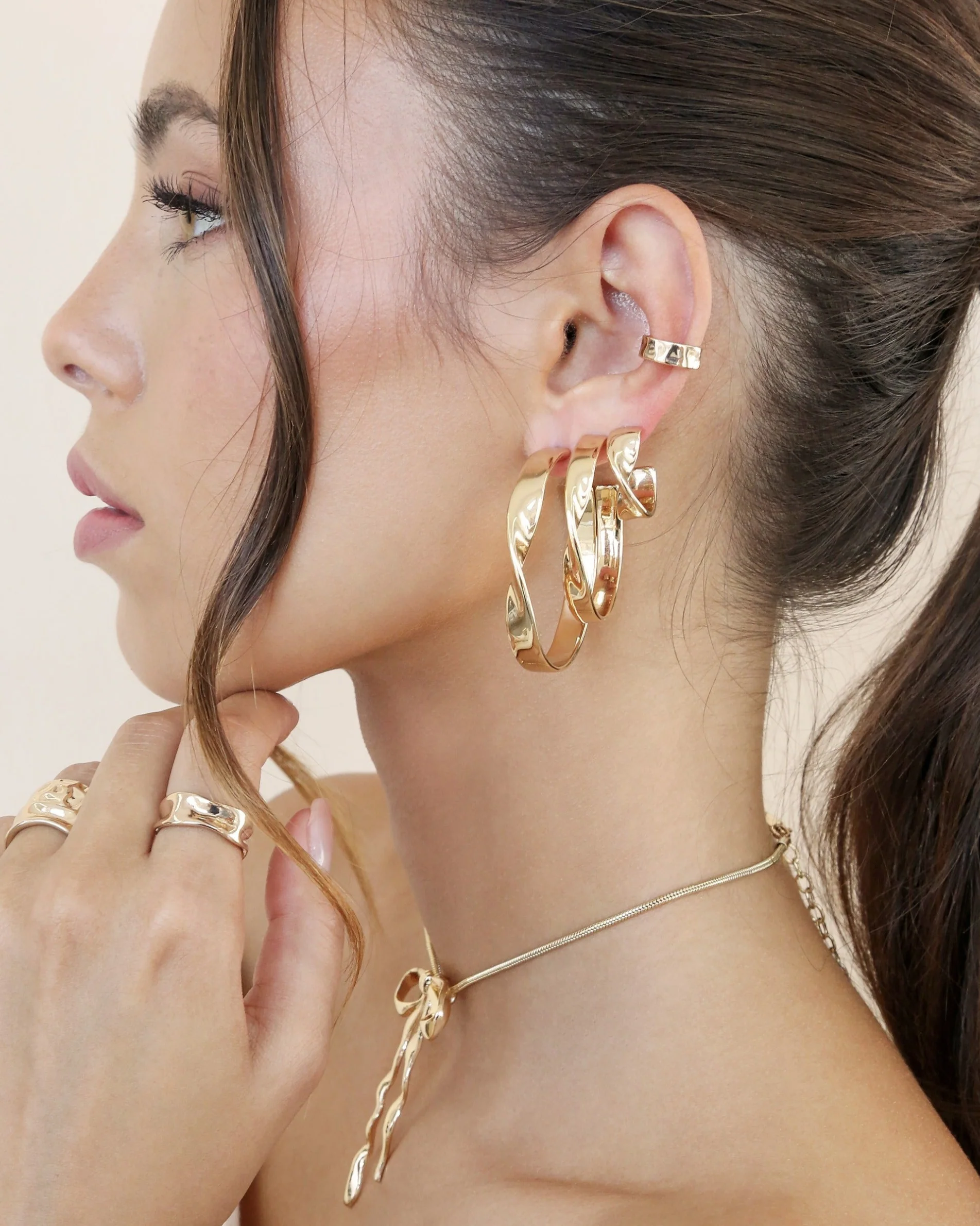 Heirloom Twist Large Hoops - Image 4