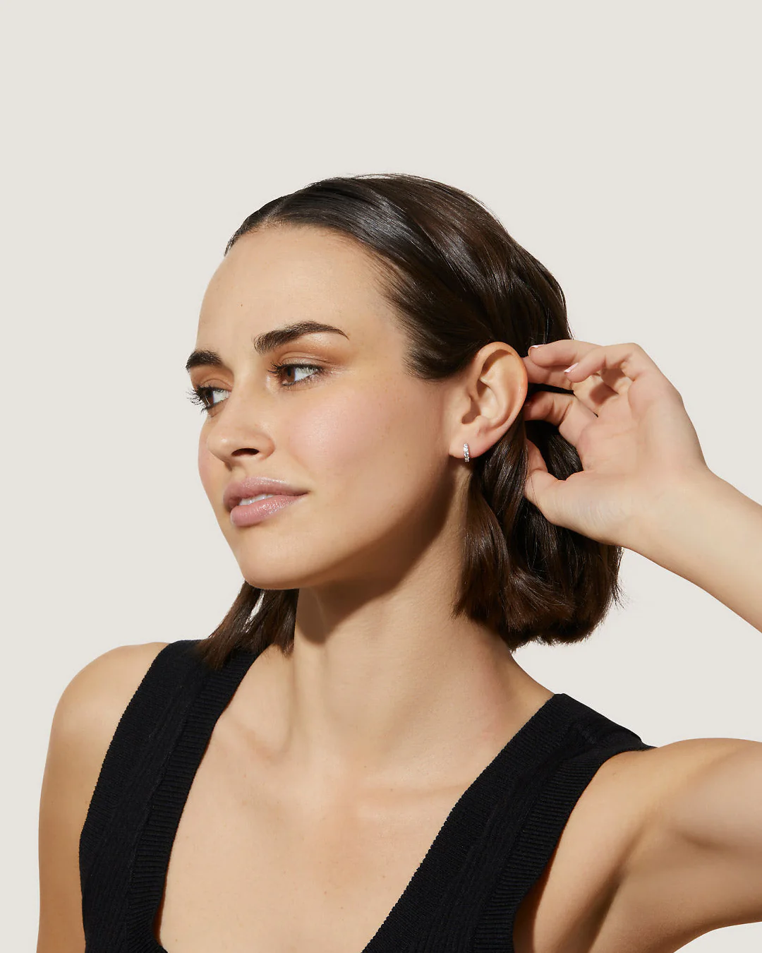Huggie Hoop Earrings - Suzanne Silver - Image 3