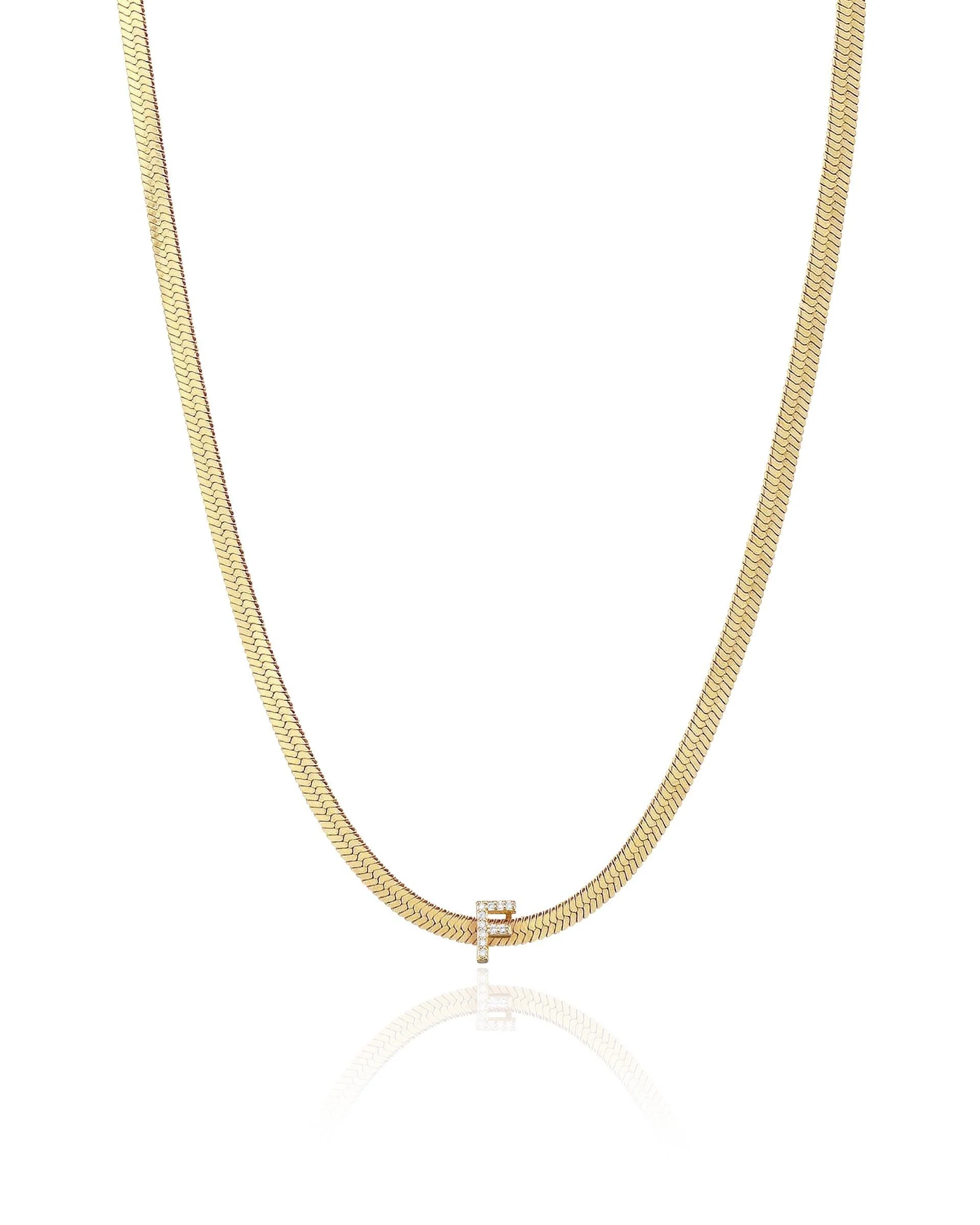 Initial Herringbone Necklace - Image 11