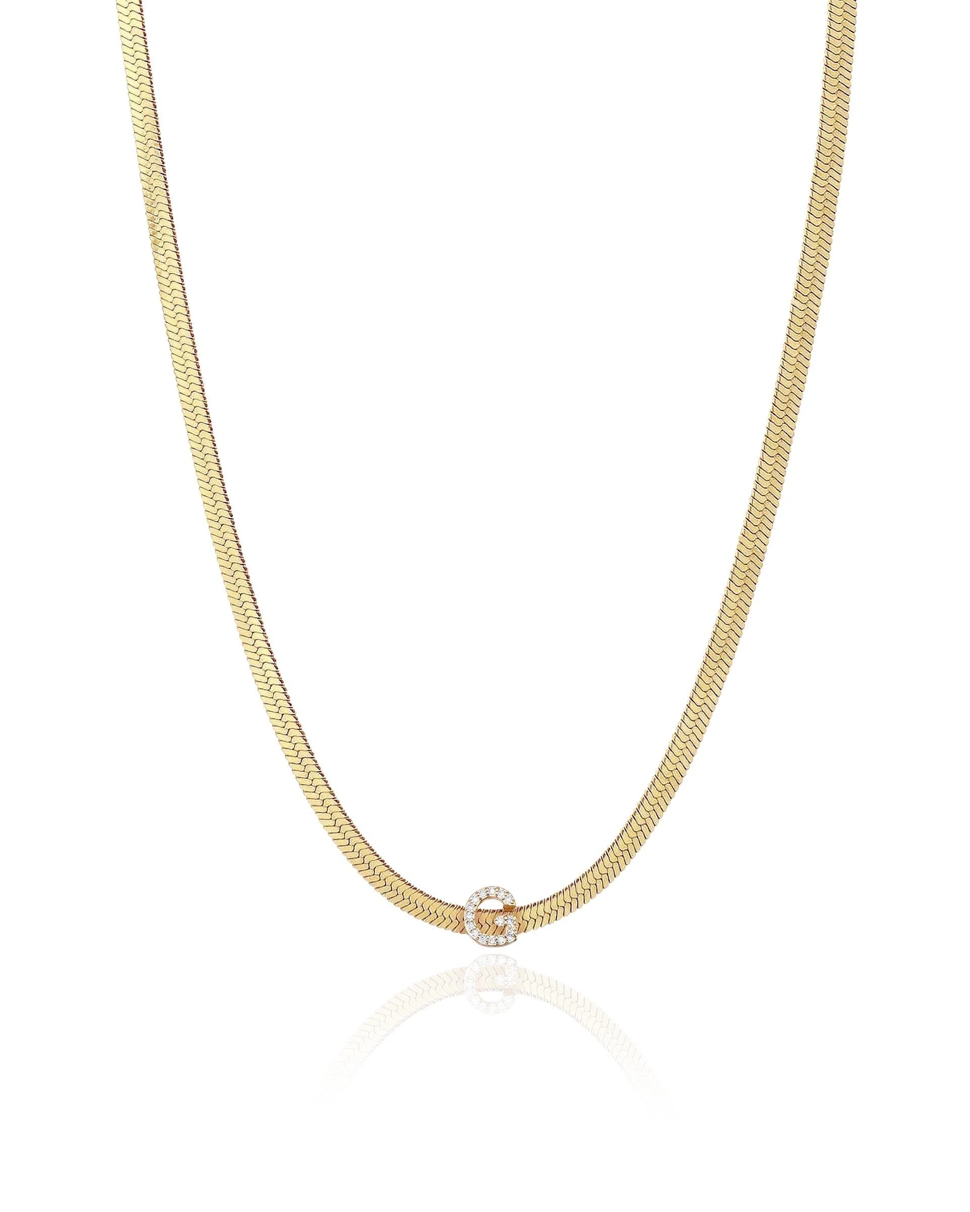 Initial Herringbone Necklace - Image 12