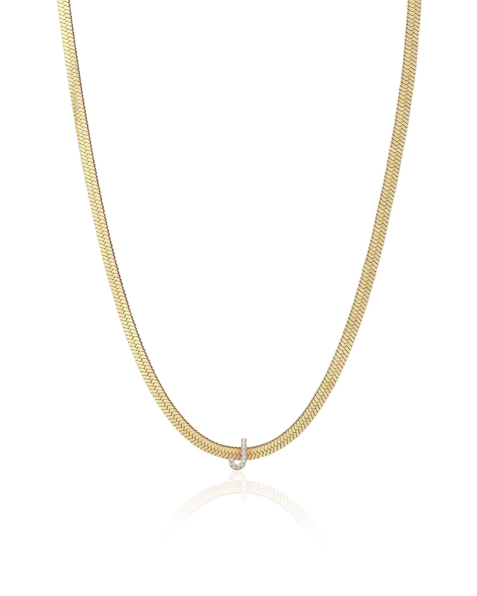 Initial Herringbone Necklace - Image 15