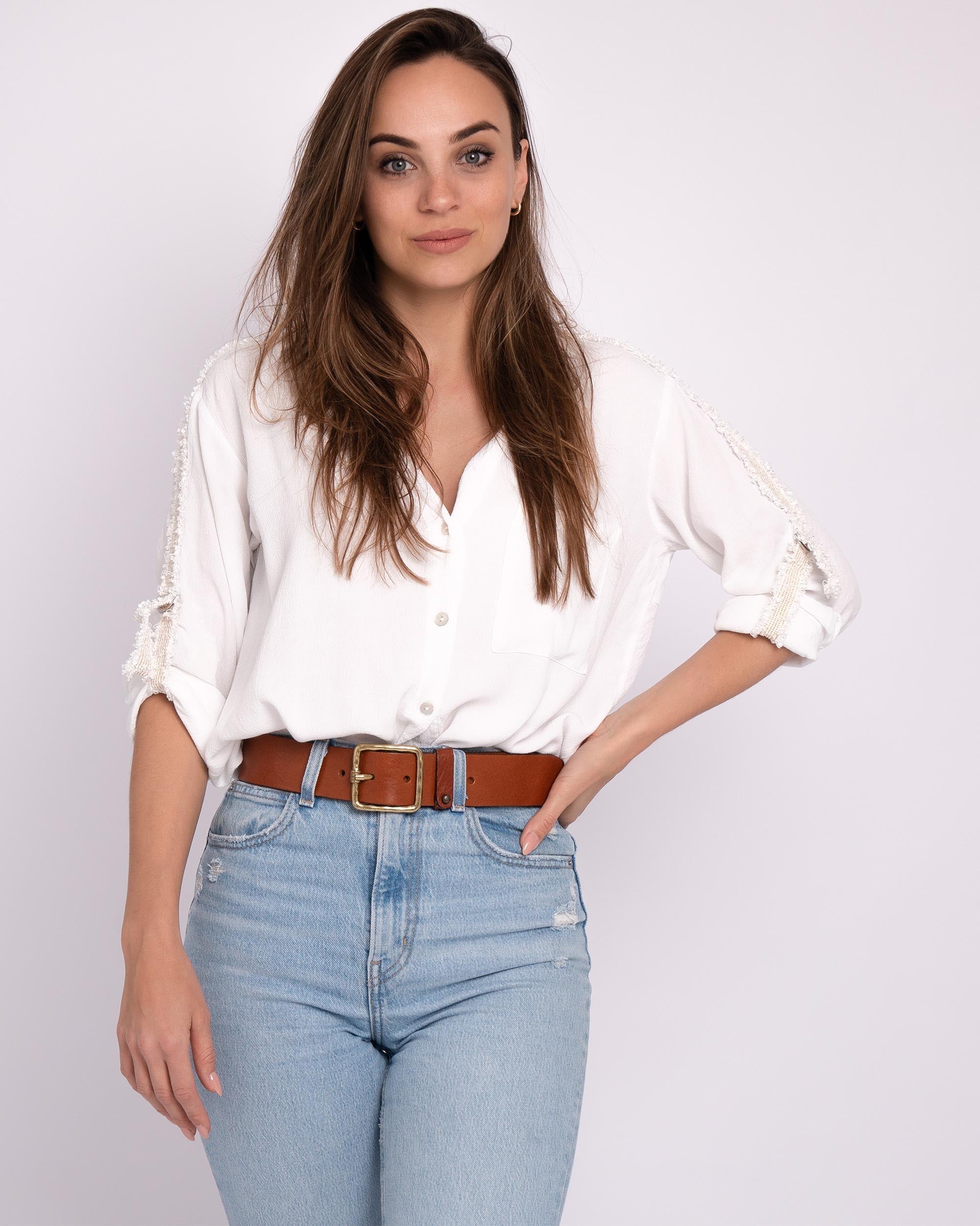 Kaya | Vintage Gold Square Buckle Leather Belt - Image 13