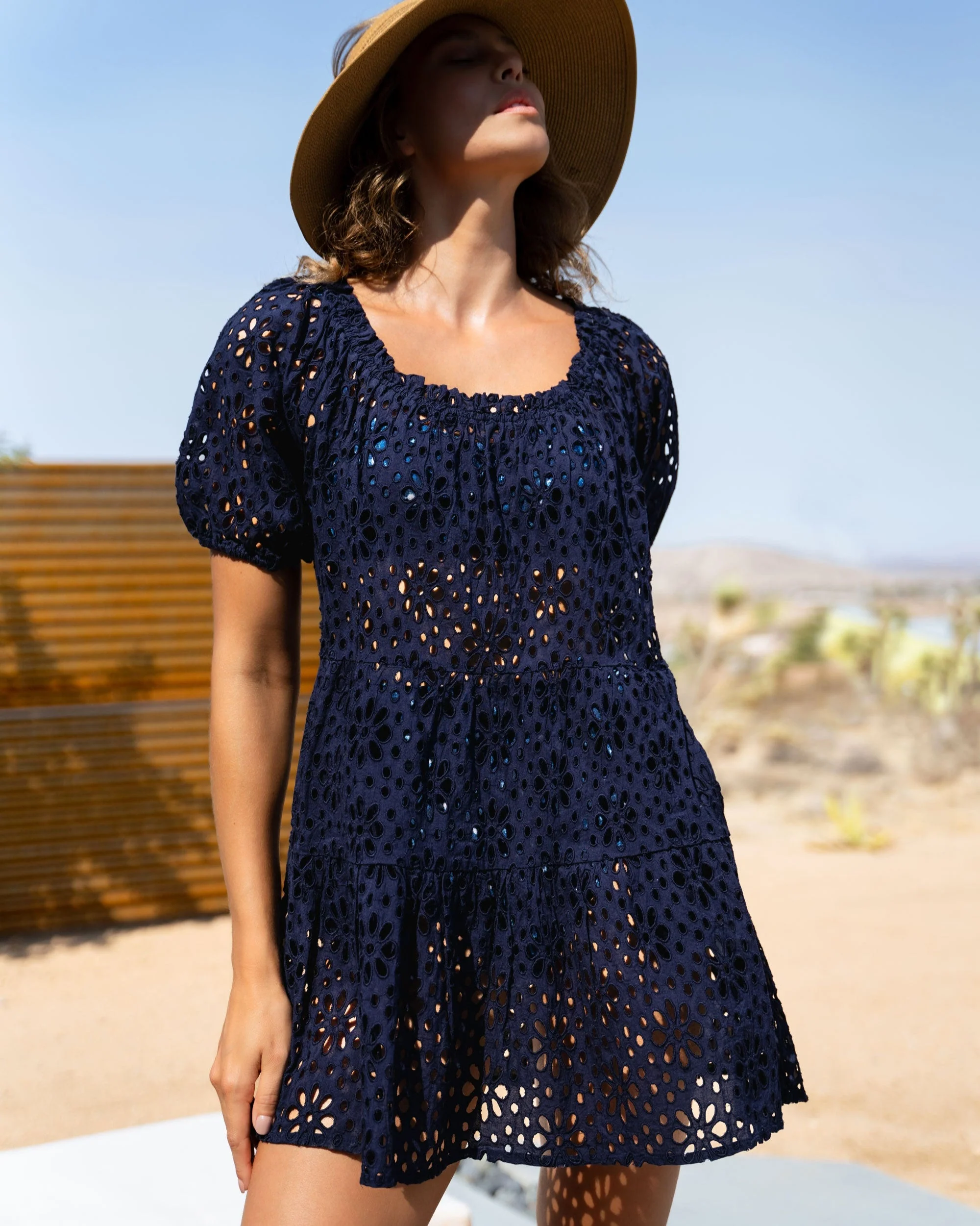 Kelly Dress Navy Seaside Eyelet - Image 2