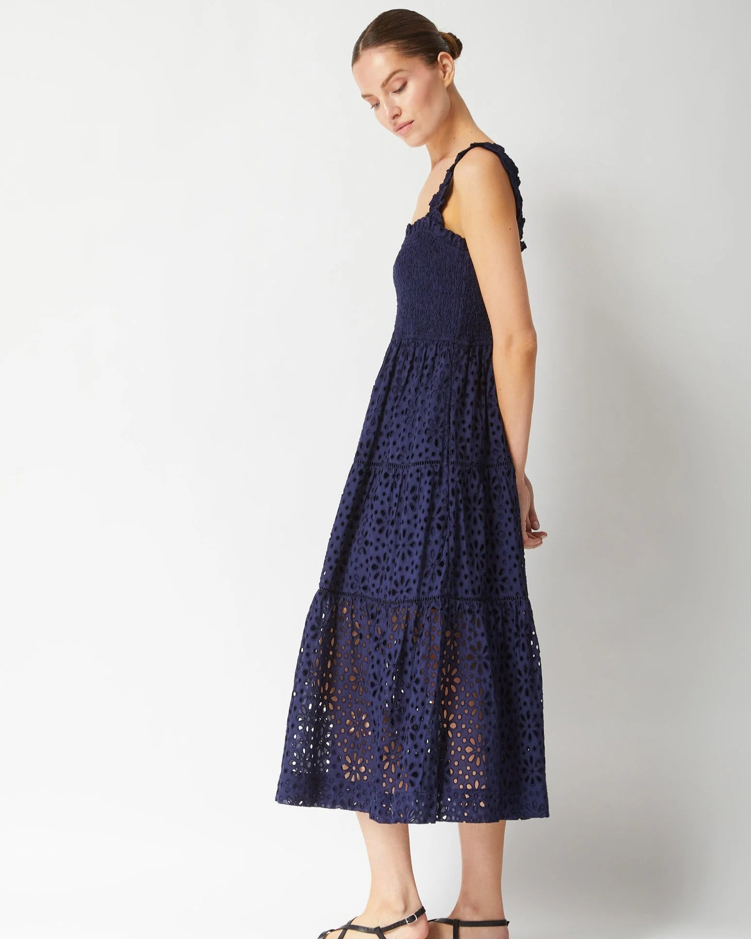 Kristen Dress Navy Seaside Eyelet - Image 9