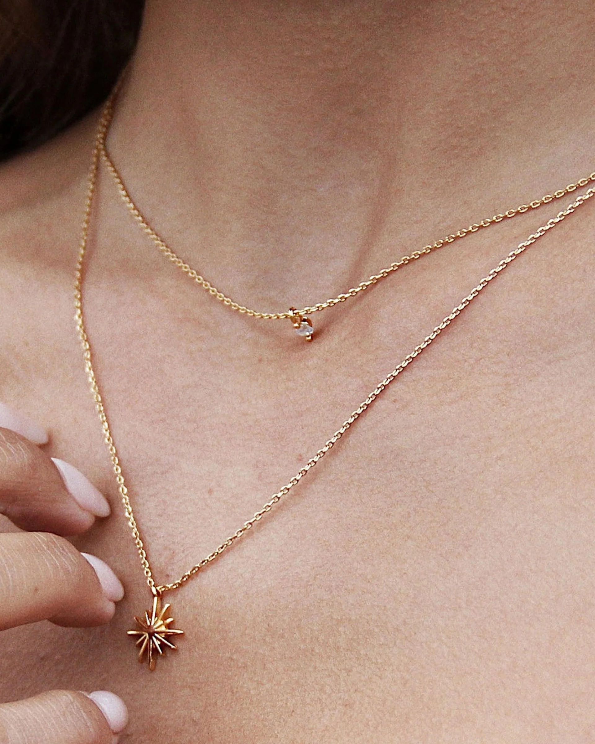 Layered Starburst Crystal Necklace - Image 2