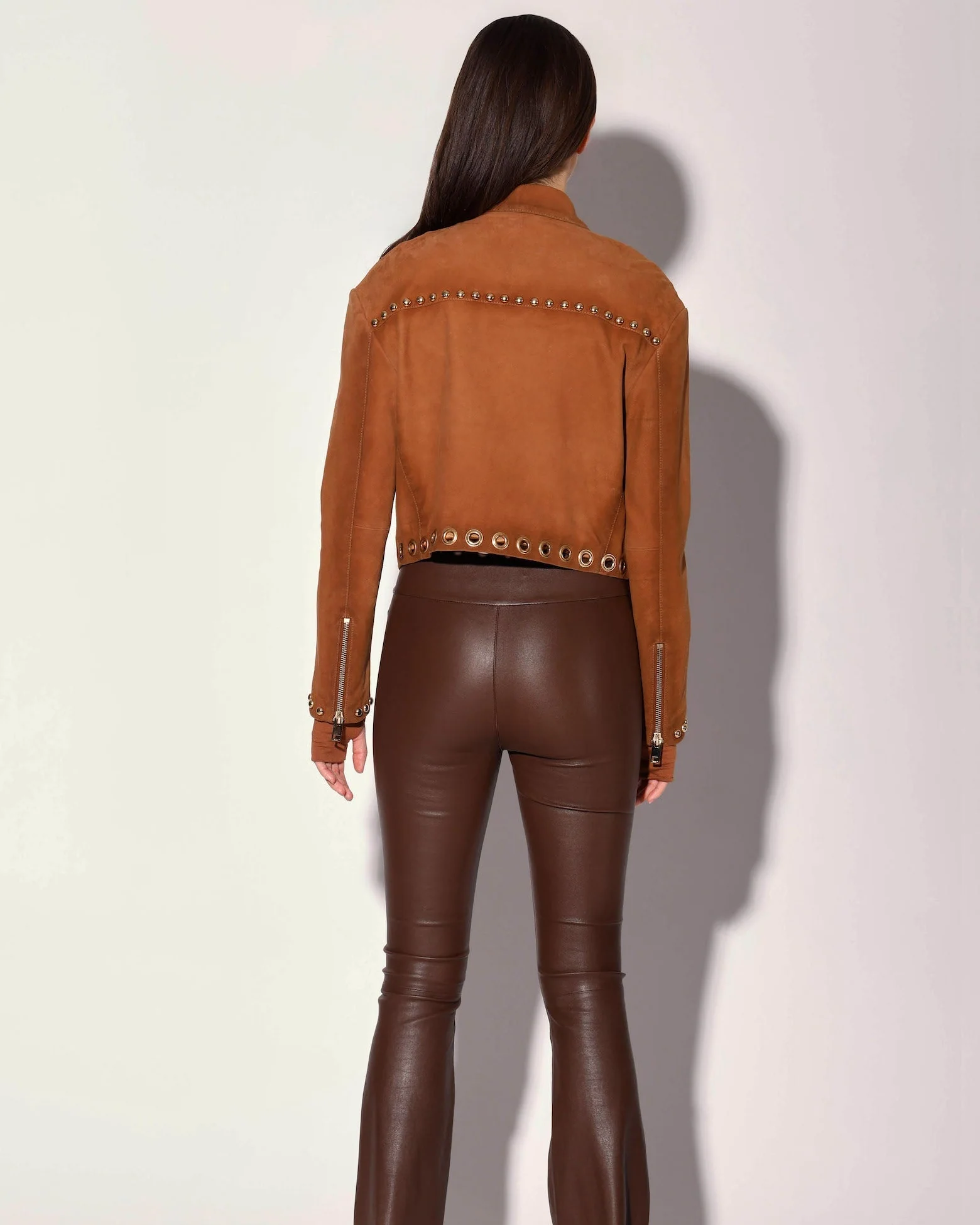 Lexie Pant, Walnut - Stretch Leather - Image 4