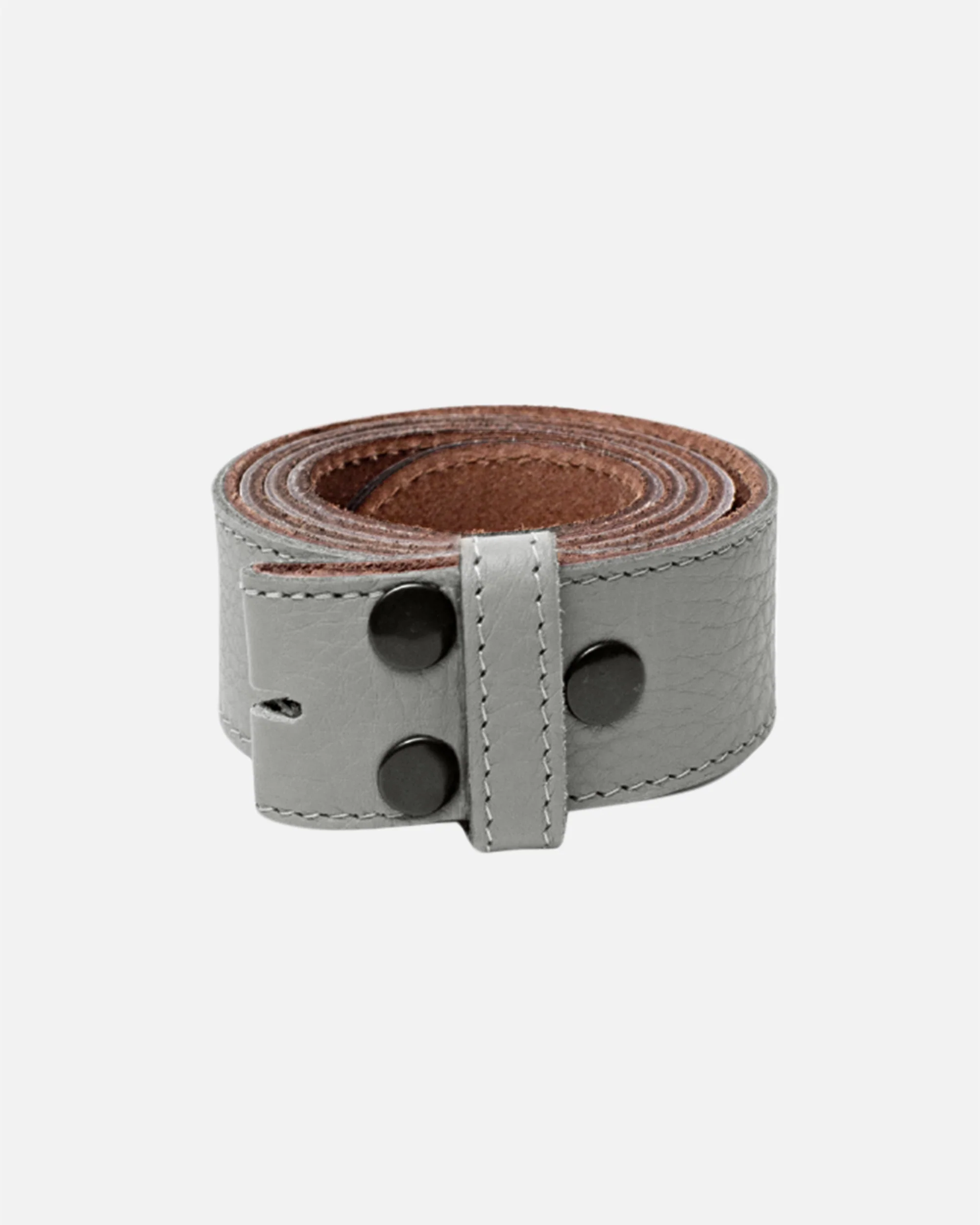 Lia | Light Grey Soft Leather Belt Strap - Image 3