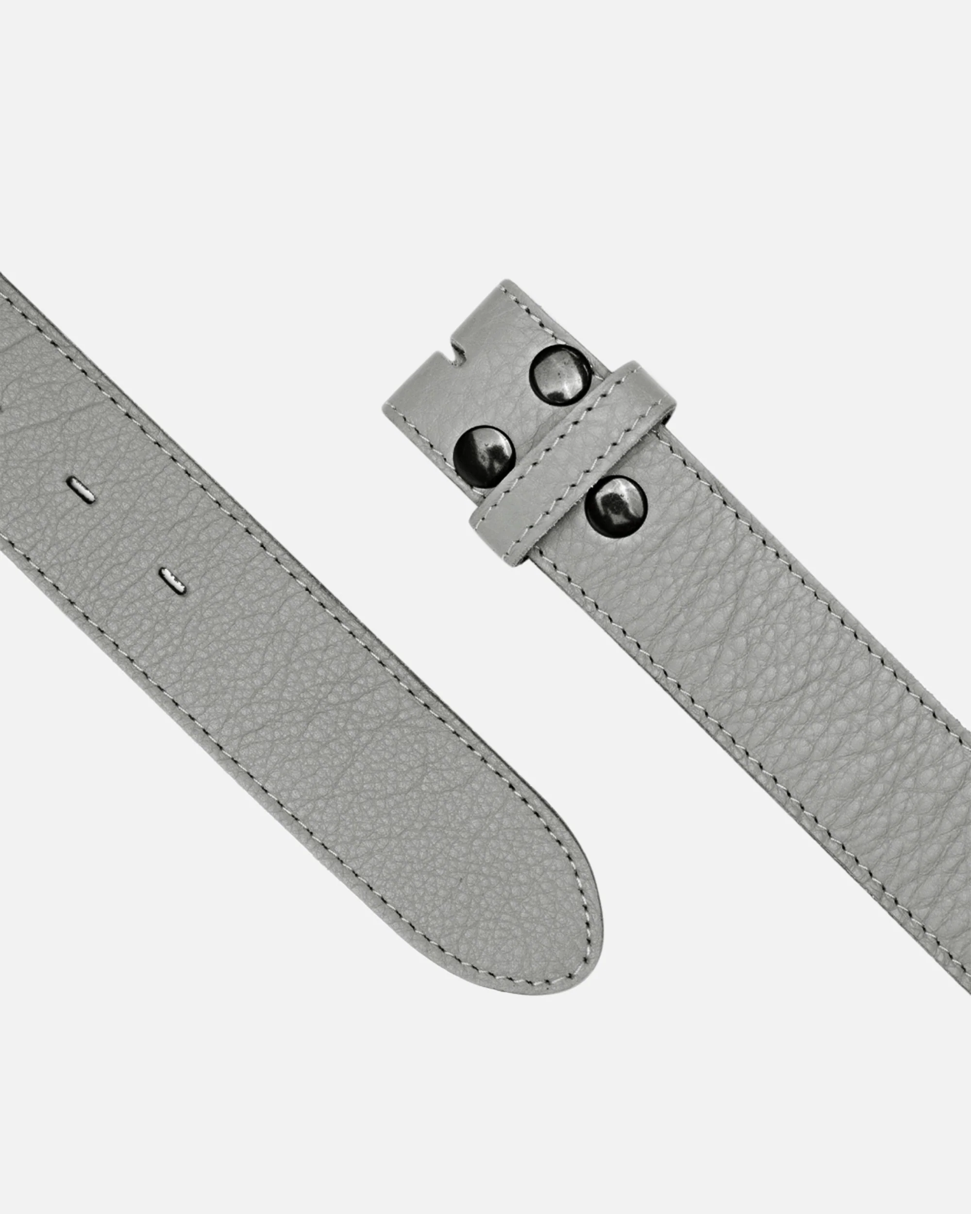 Lia | Light Grey Soft Leather Belt Strap - Image 5