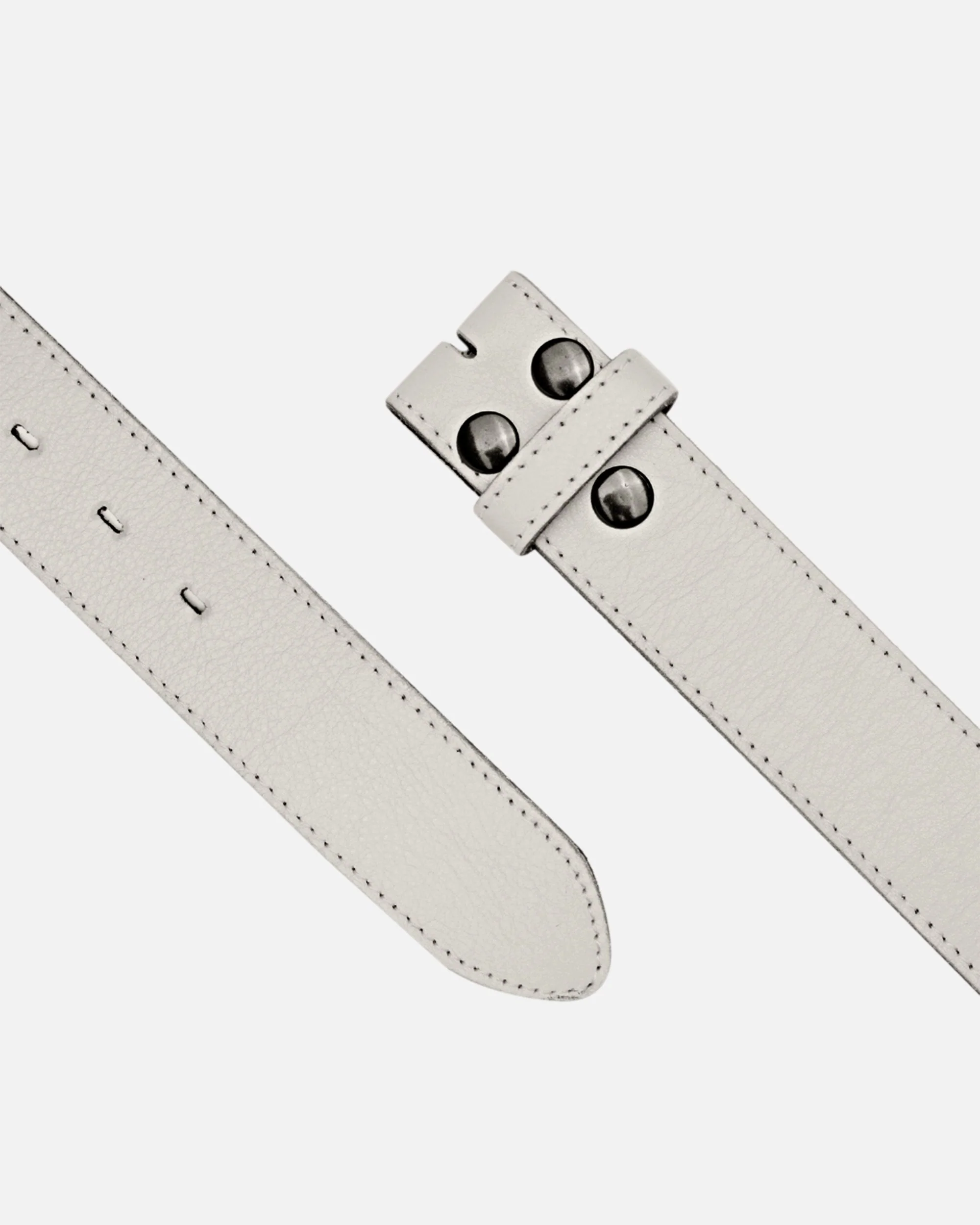 Lia | Off White Soft Leather Belt Strap - Image 5