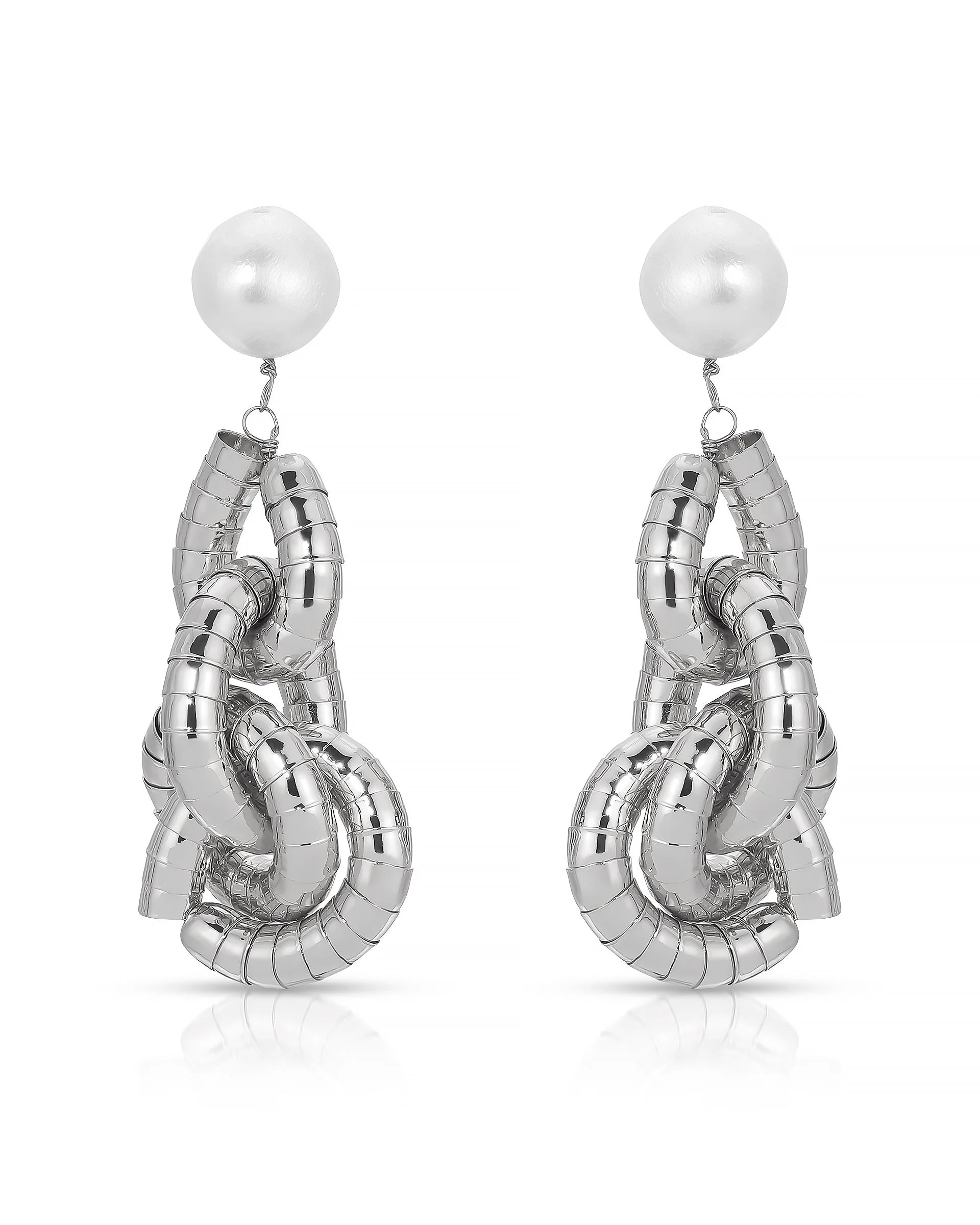 Liquid Gold Pearl Drop Earrings - Image 11