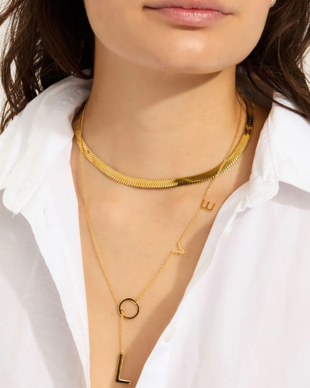 LOVE LARIAT NECKLACE GOLD - Image 3