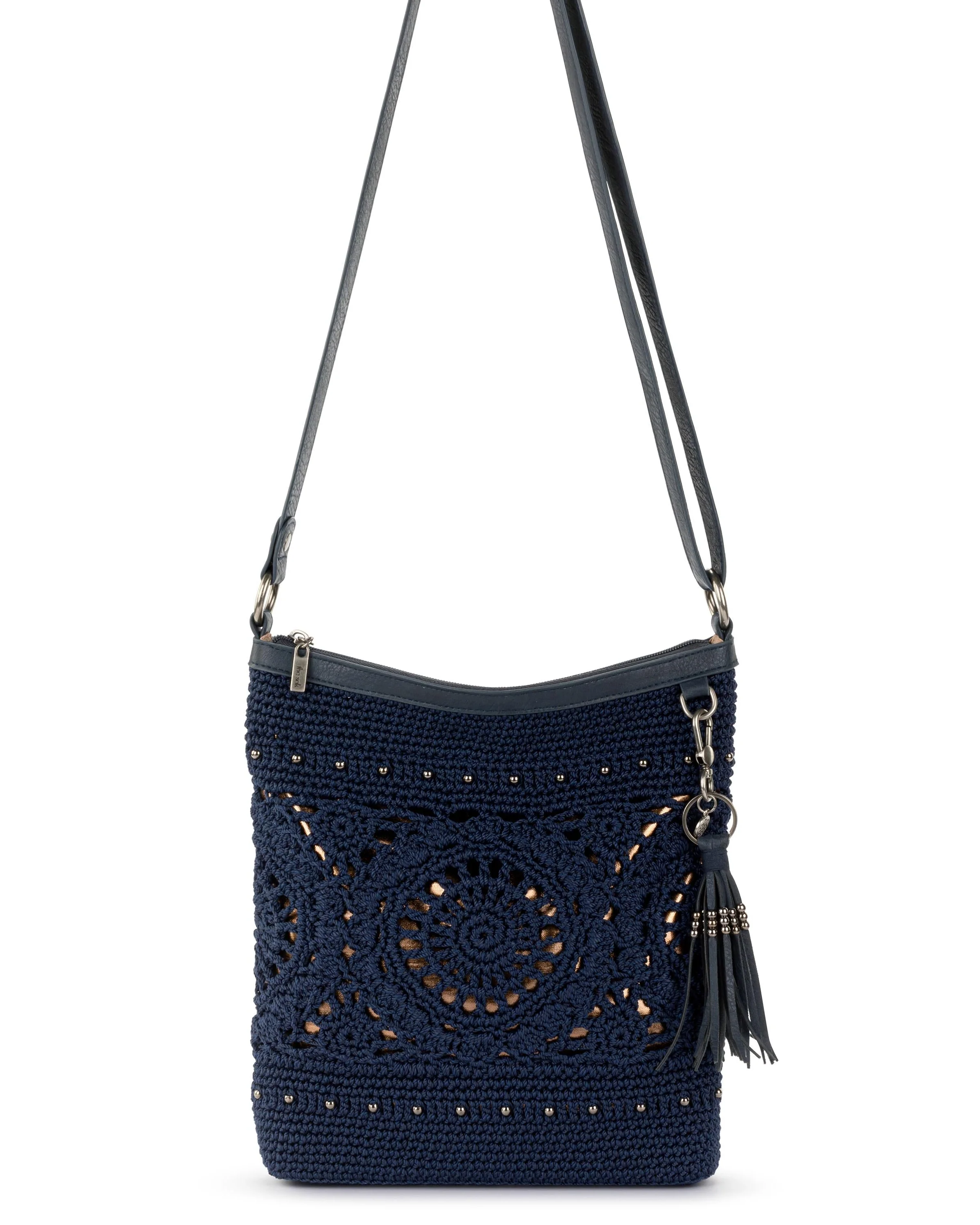 Lucia Crossbody - Hand Crochet - Denim Medallion - Image 3