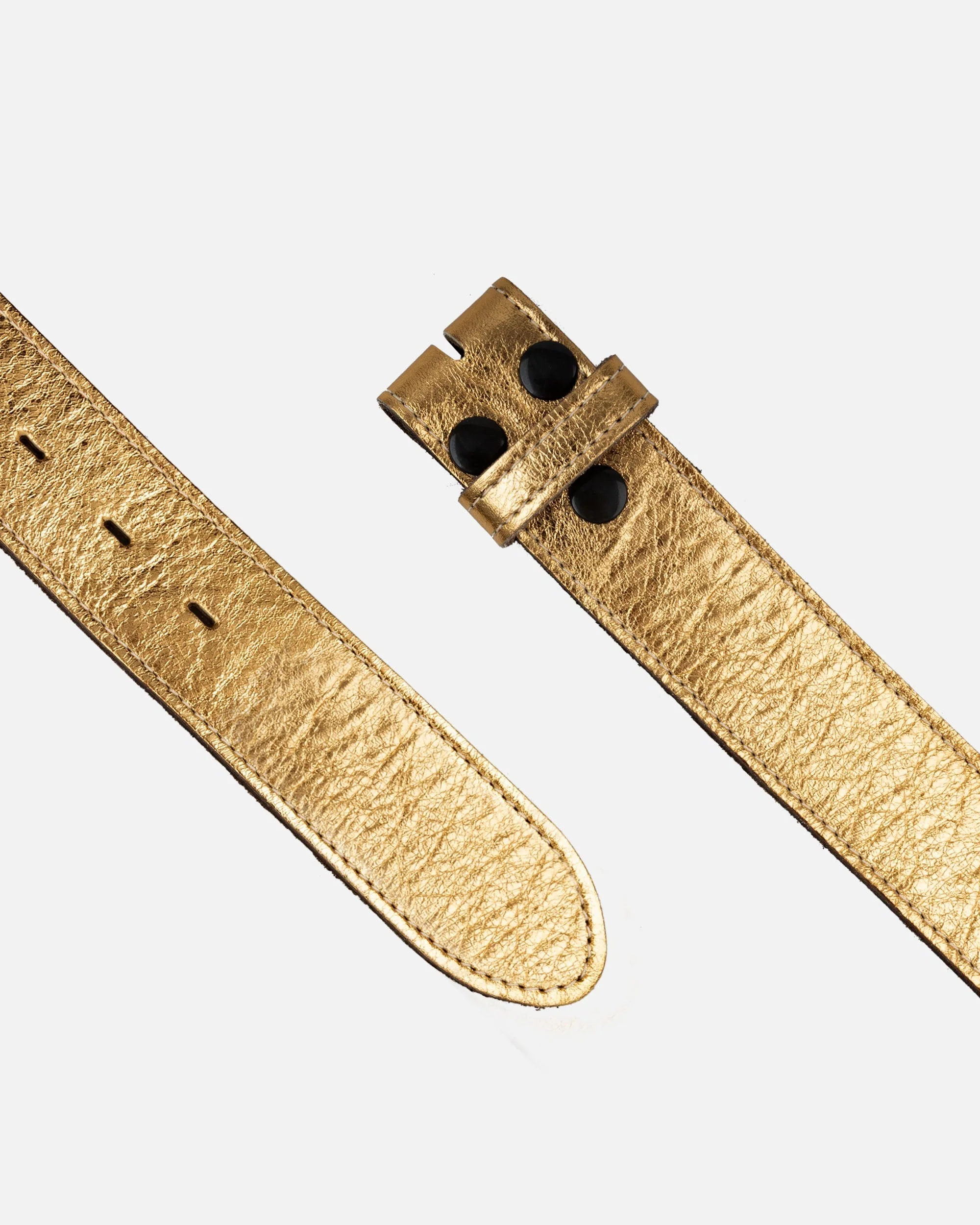 Marcella | Gold Metallic Leather Belt Strap - Image 4