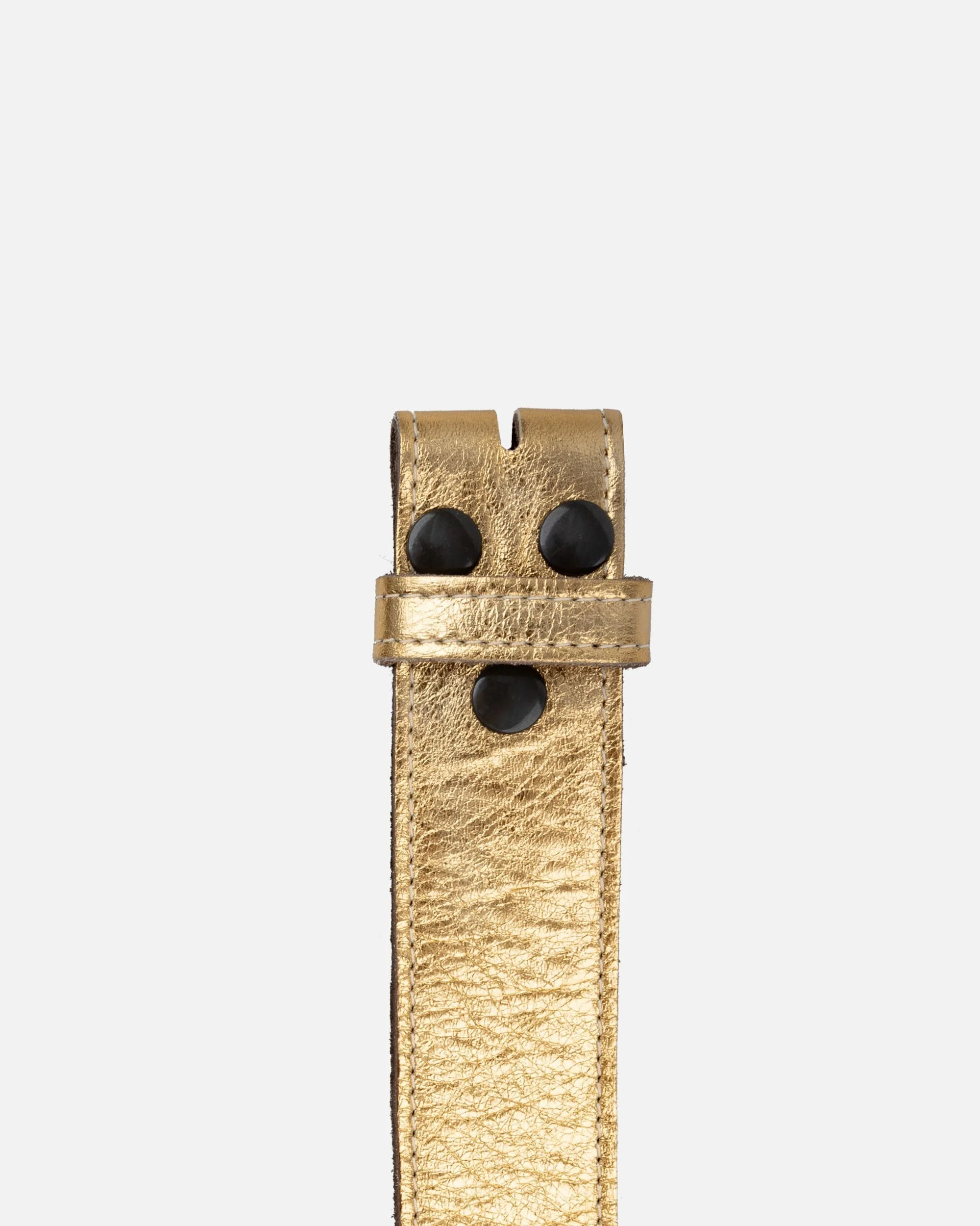 Marcella | Gold Metallic Leather Belt Strap - Image 5