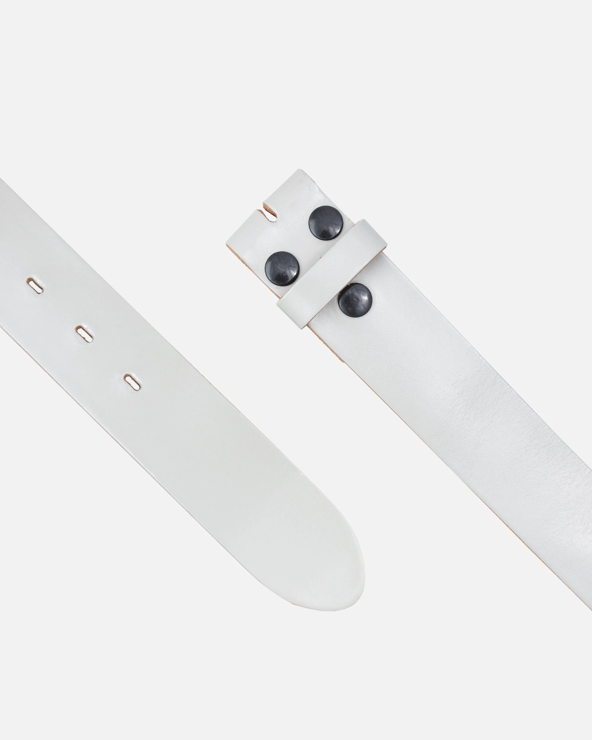 Mia | White Smooth Leather Belt Strap - Image 4