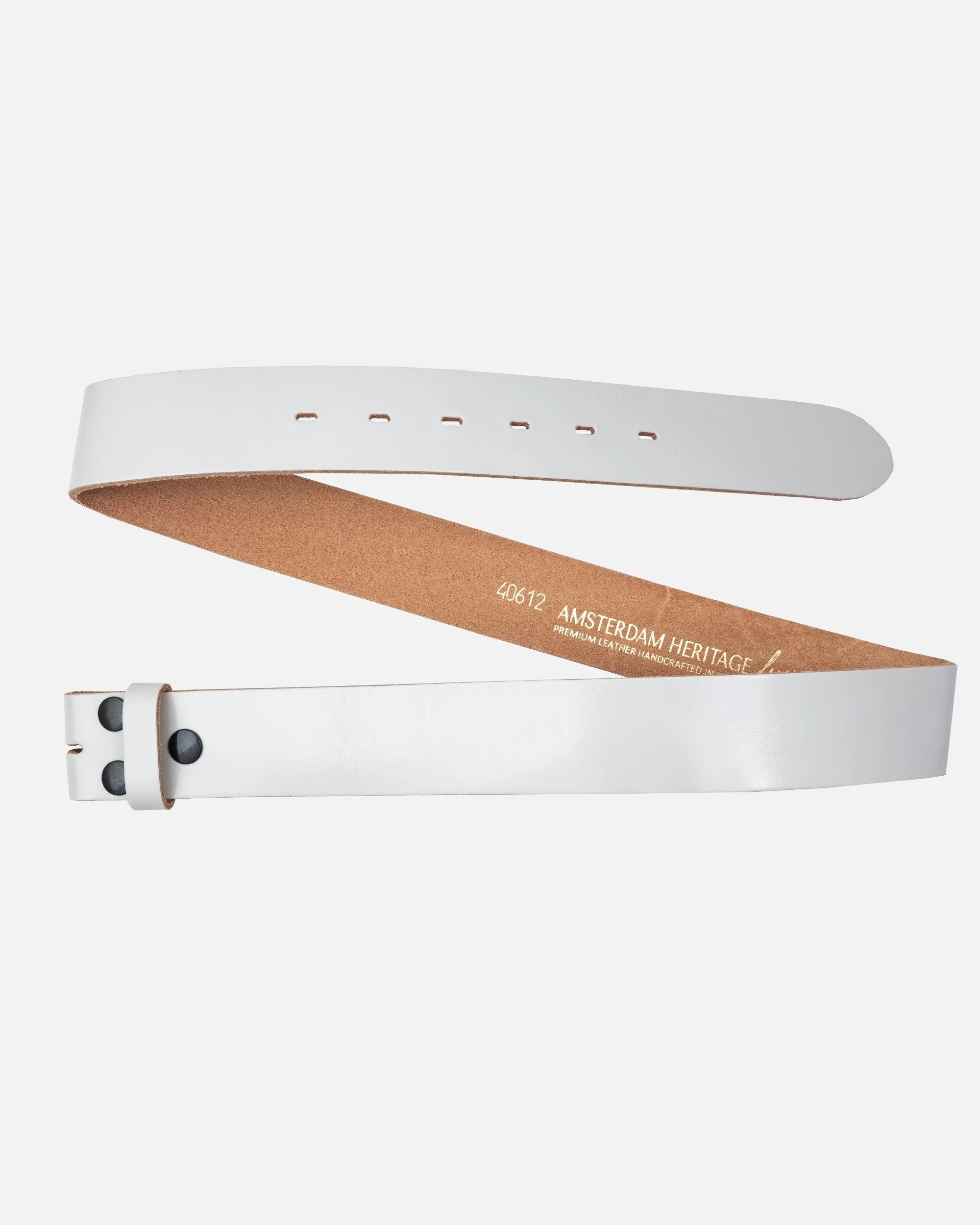 Mia | White Smooth Leather Belt Strap - Image 6